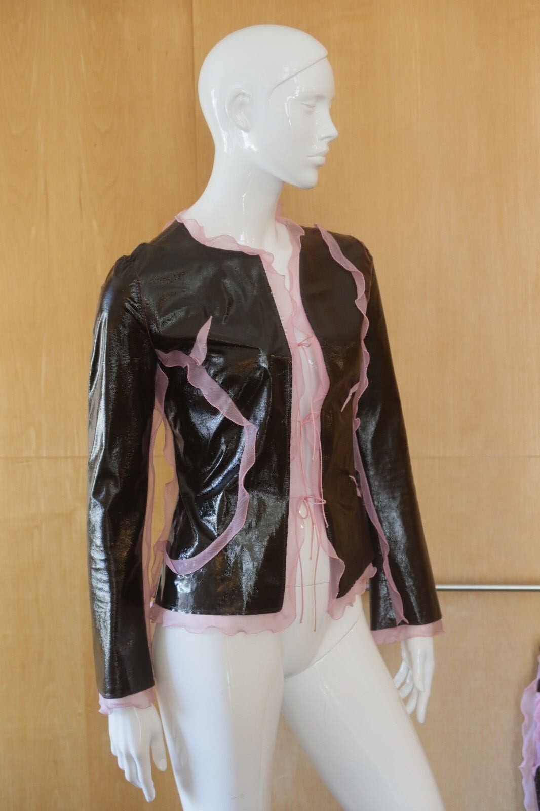 RARE Never Worn S/S 2000 Vintage Fendi by Karl Lagerfeld Patent Leather Suit 38