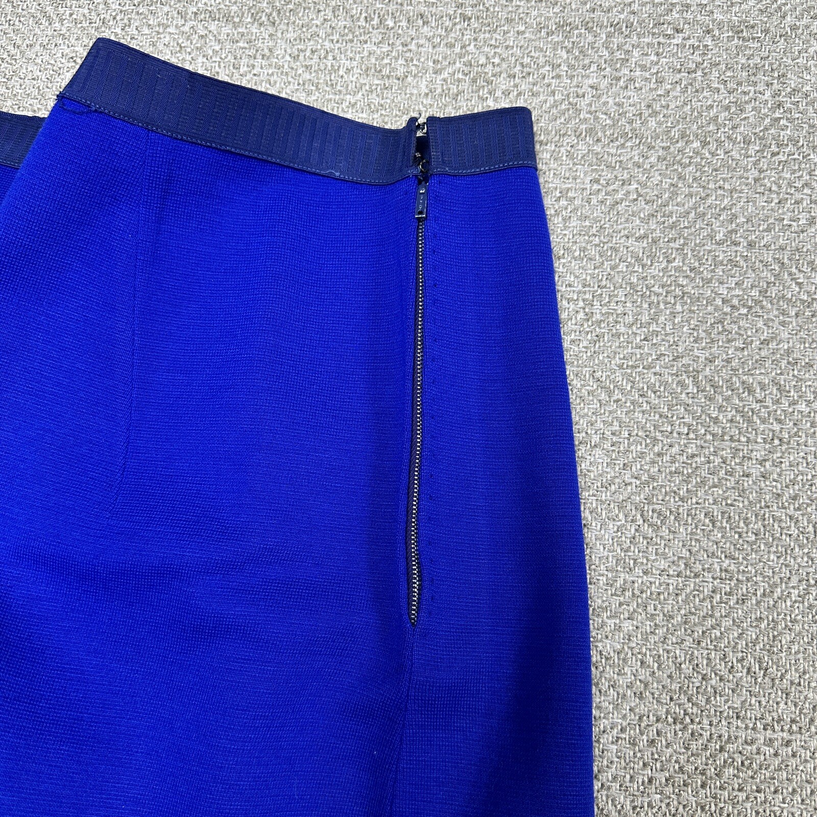 50s Amalfi Imports 3 Pc Italian Wool Knit Womens Suit Blue Pencil Skirt Sz L 12