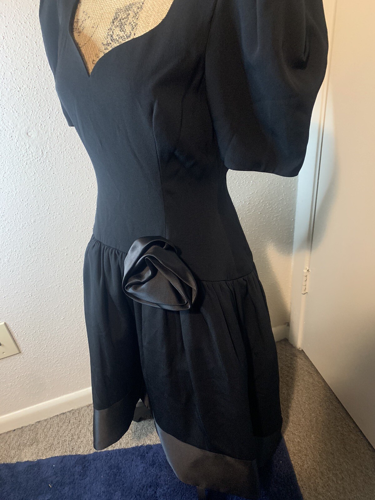 Vintage 1980’s Morton Myles For The Warrens Black Dress 10