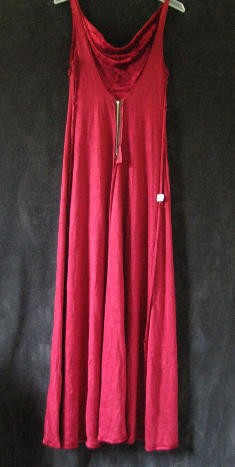 Gorgeous! Rare Vintage Union Made ILGWU Red Crushed Velvet Maxi Dress Gown SEXY!