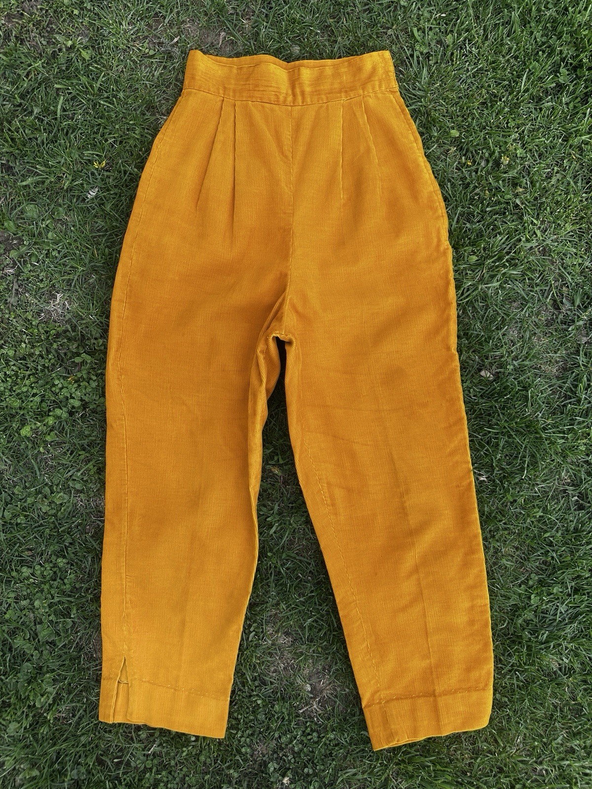 Vintage 1950s Marigold Corduroy Side Zip Womens Pants 23 24 Waist