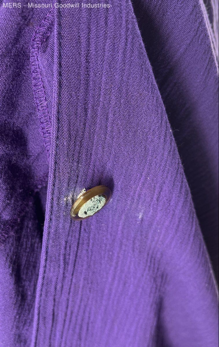 Lady Katie Womens Purple Solid Button Front Short Sleeve Dress Size 16
