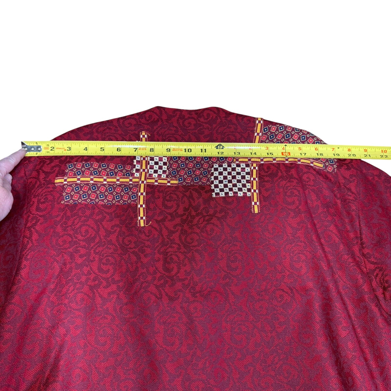 Vtg 80s 90s Canvasbacks Glutton Horsefield M Wool Silk Red Preppy Artsy Whimsy