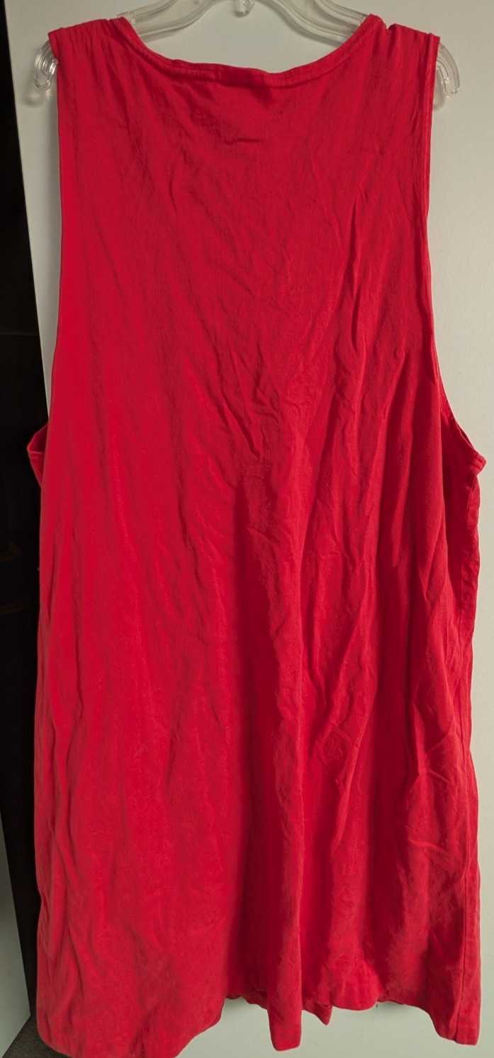 VTG Blue Cactus red jumper Size L Southwest Boho style 10 silver buttons front