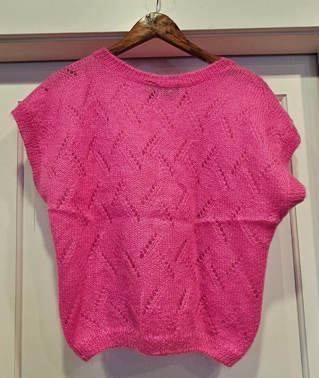 Renee Tener Jeanne Pierre Sweater Shirt 1980s 90s Mohair Hot Pink LG Free S&H
