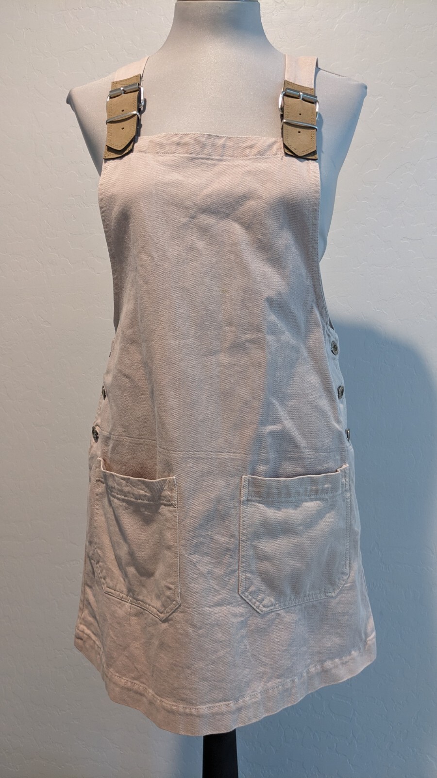 Vintage Tickets Cotton Overall Jumper Dress Made In USA Medium