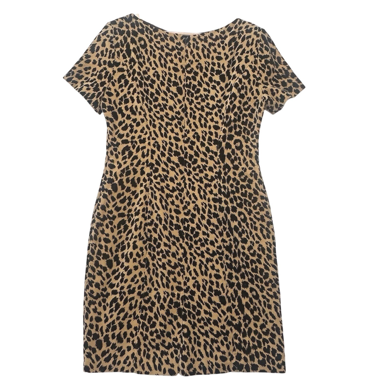Vintage Women’s Leopard Print Sheath Dress Size 6 90s Made in USA
