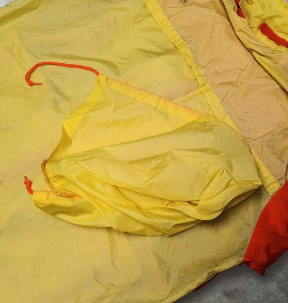 Sears Windbreaker Rain Cost Jacket Vintage R.O.C. RN 44419 Orange and Yellow Zip