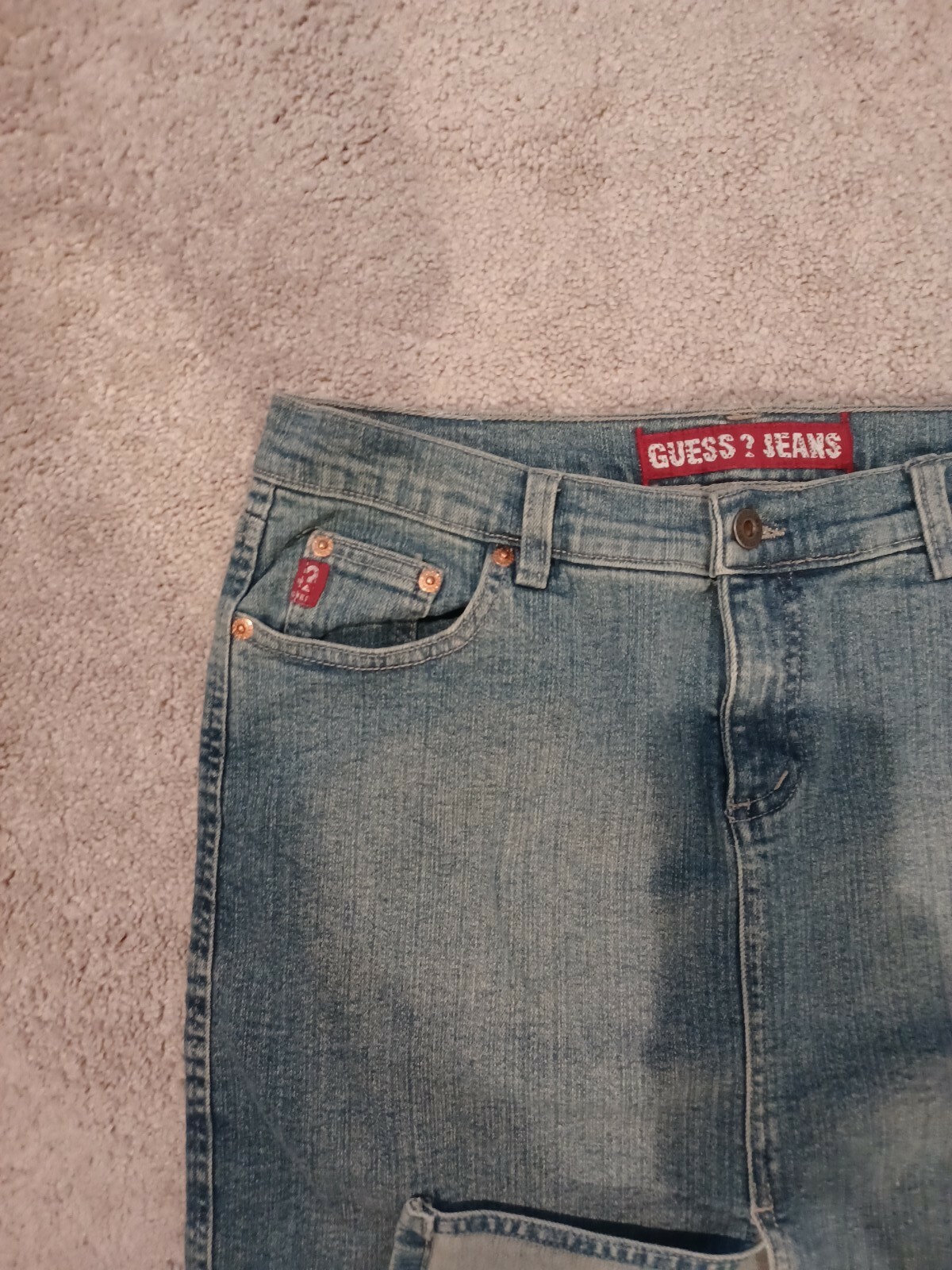 Vintage 80’s Guess?Jeans Skirt Denim Mini Size 30 Measures 28 1/2”