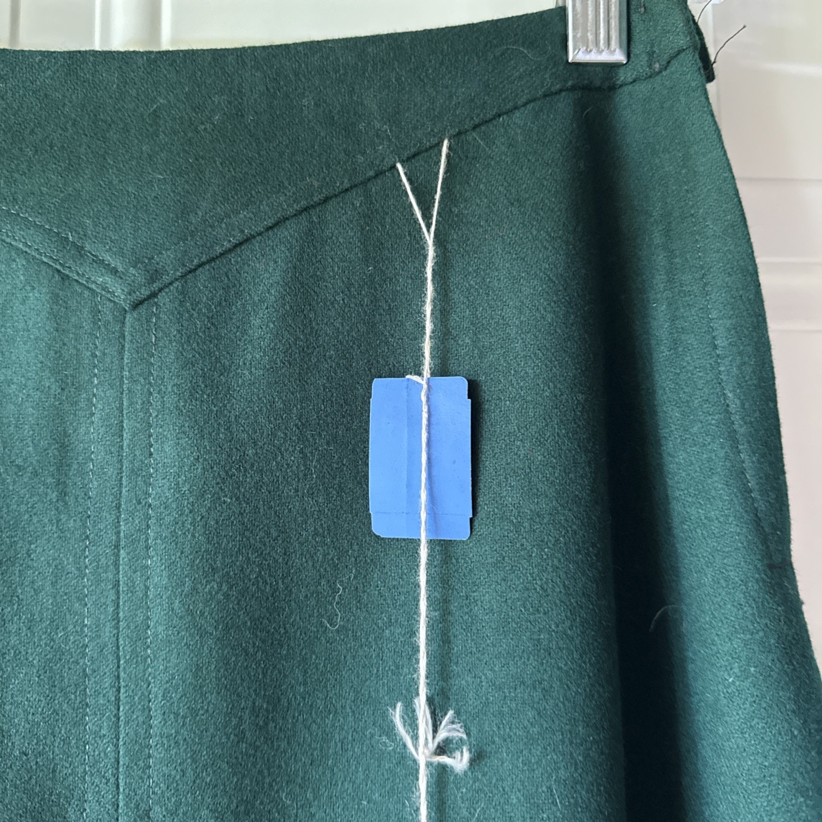 VTG Tagged Size 14 Girltown 100% Wool Dark Green Skirt