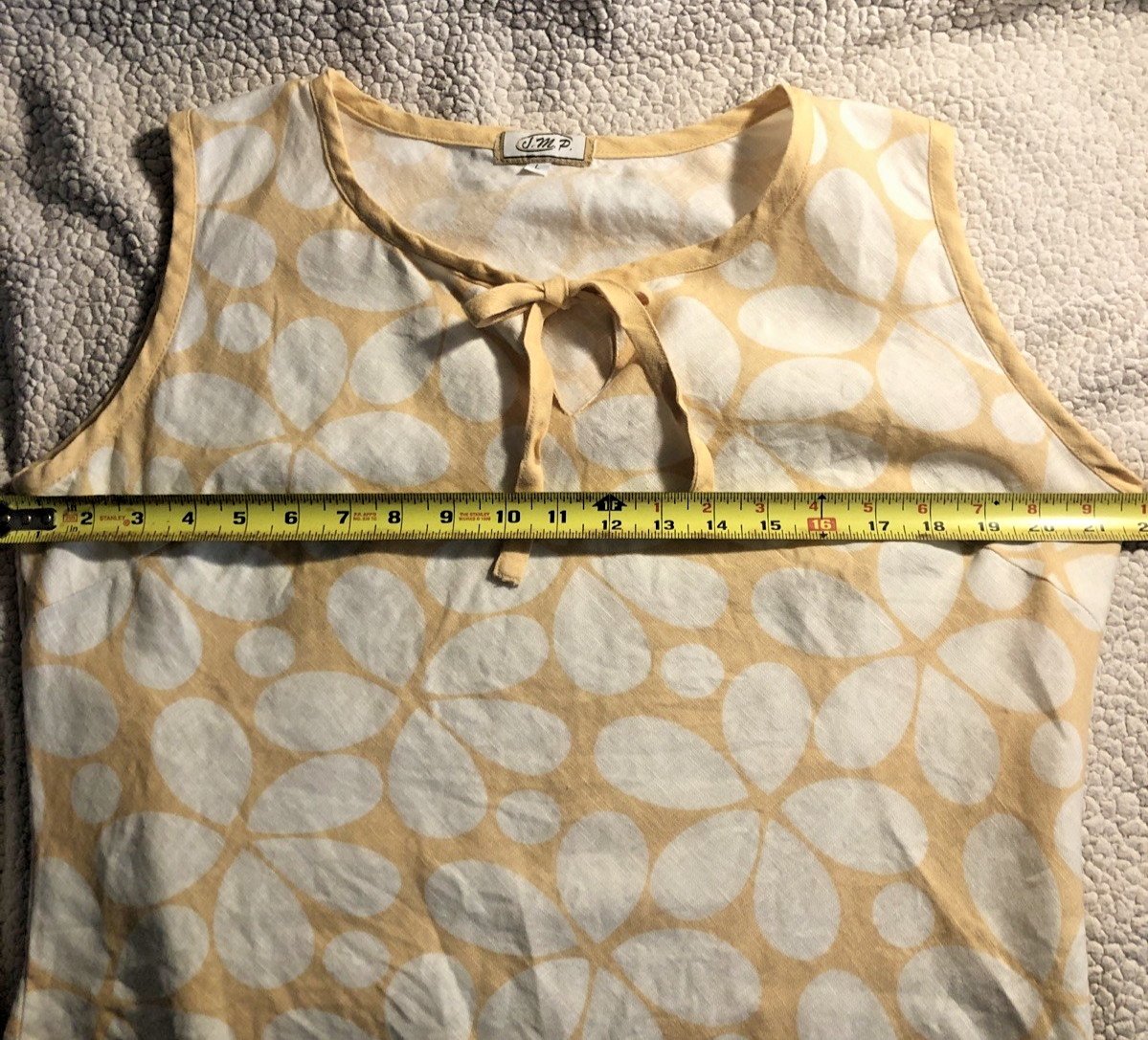 Vtg Y2K 100% Linen Shirt sz Lg JMP Coquette Mod Cottagecore indie sleaze pop