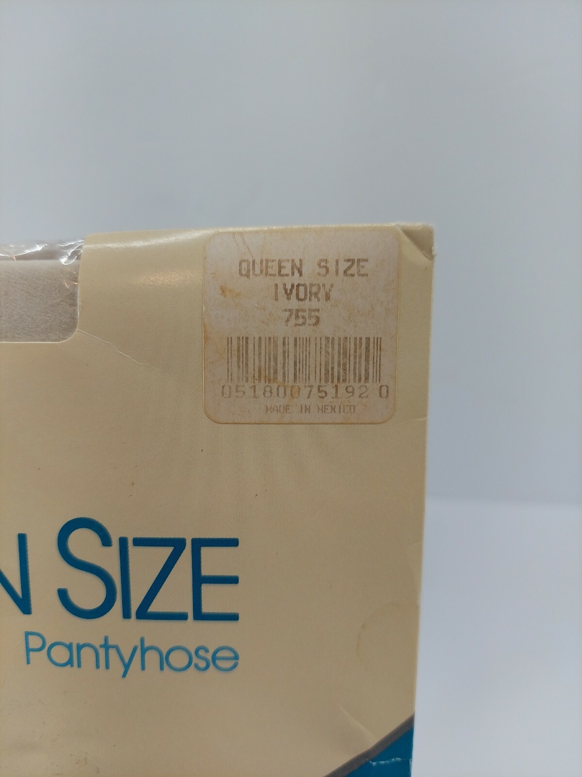 VTG Penni Wise Queen Ivory 755 sheer extra width sandalfoot satin feel pantyhose