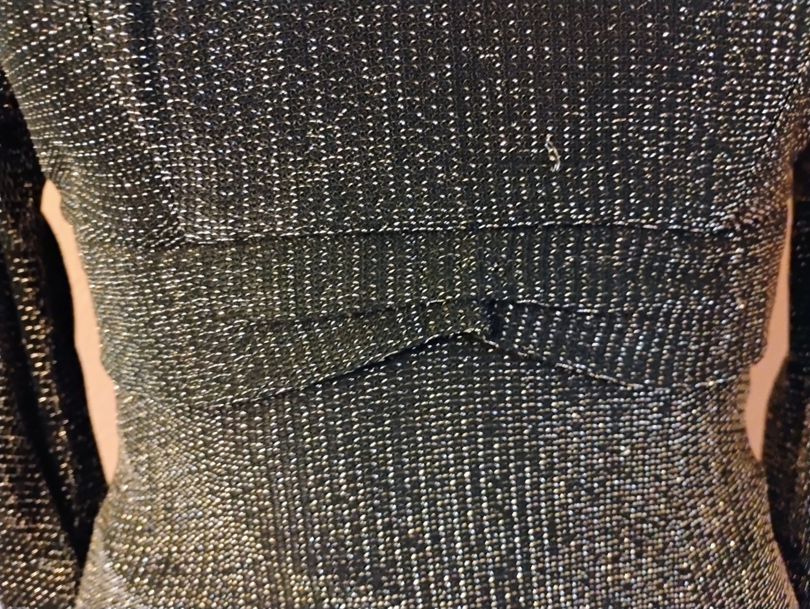 VTG 1950’s „that Wilroy LOOK” Black & Silver Metallic Wiggle Cocktail Dress