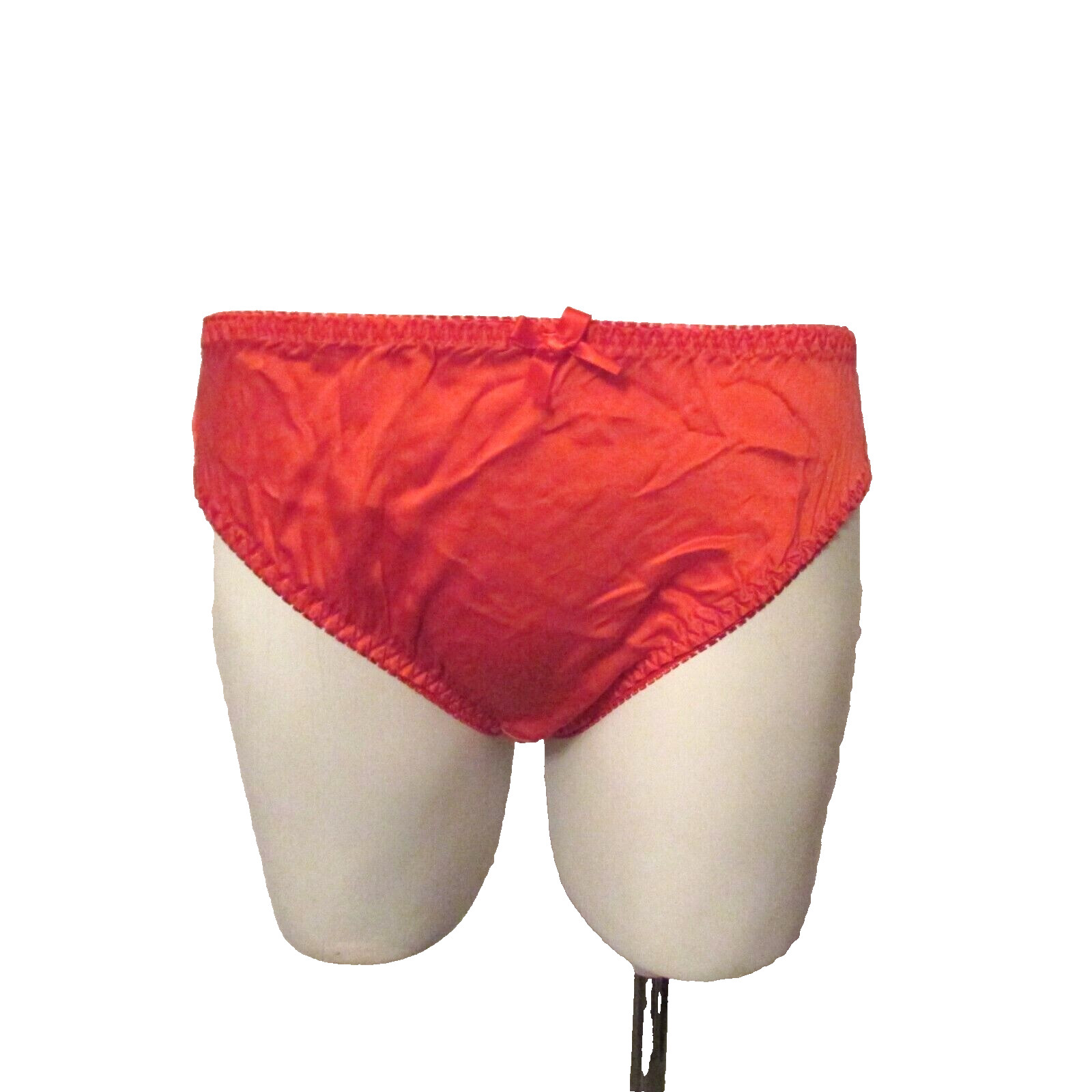 Vintage Red Luxurious Buttery Soft 100% Pure Silk High Cut Brief Panties S-M
