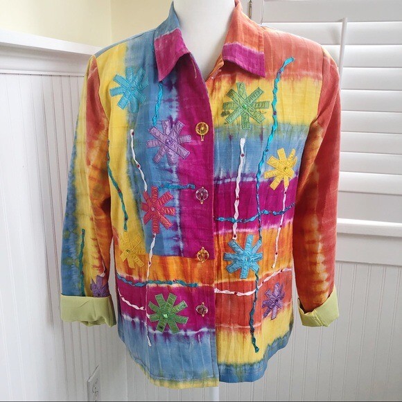 Vintage Patchington Colorful Tie Dye Blazer Women’s Medium