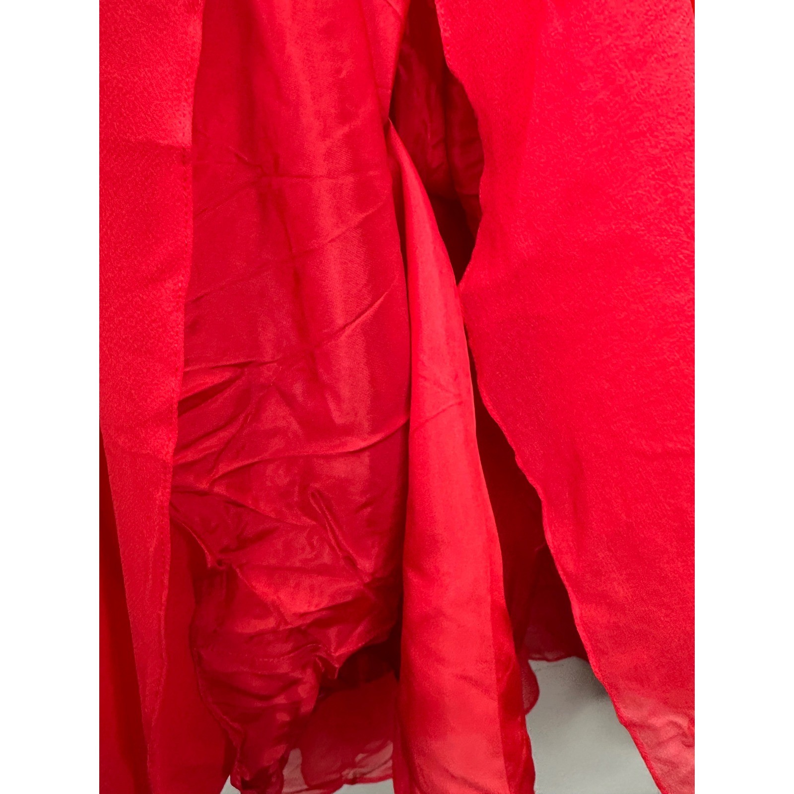 Nite Line by Deli Red 100% Silk Maxi Skirt Size 12 Formal Evening Chiffon VTG