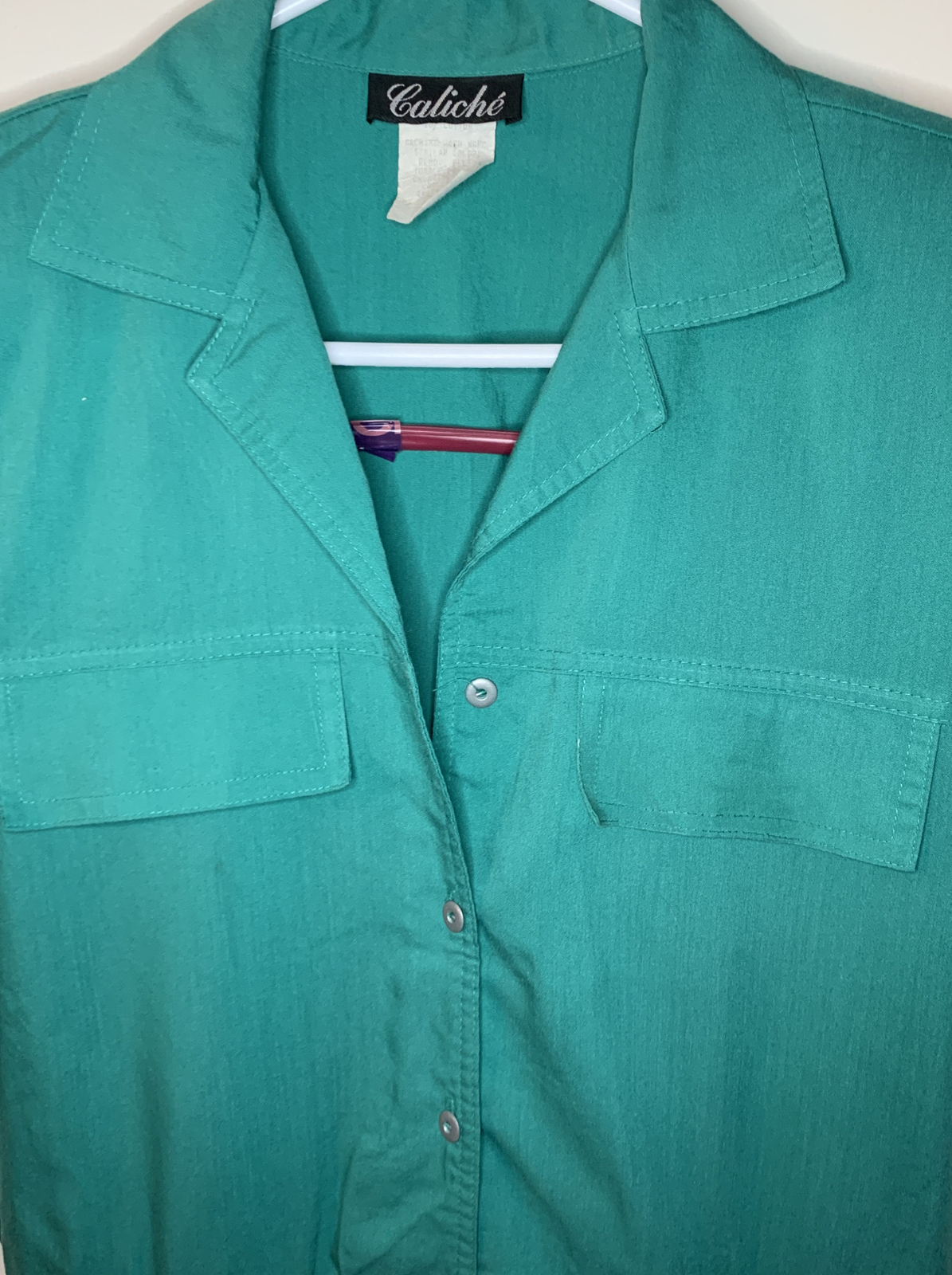 Caliche Womens Size 14 Belted Button Up Vintage Dress With Shoulder Pads