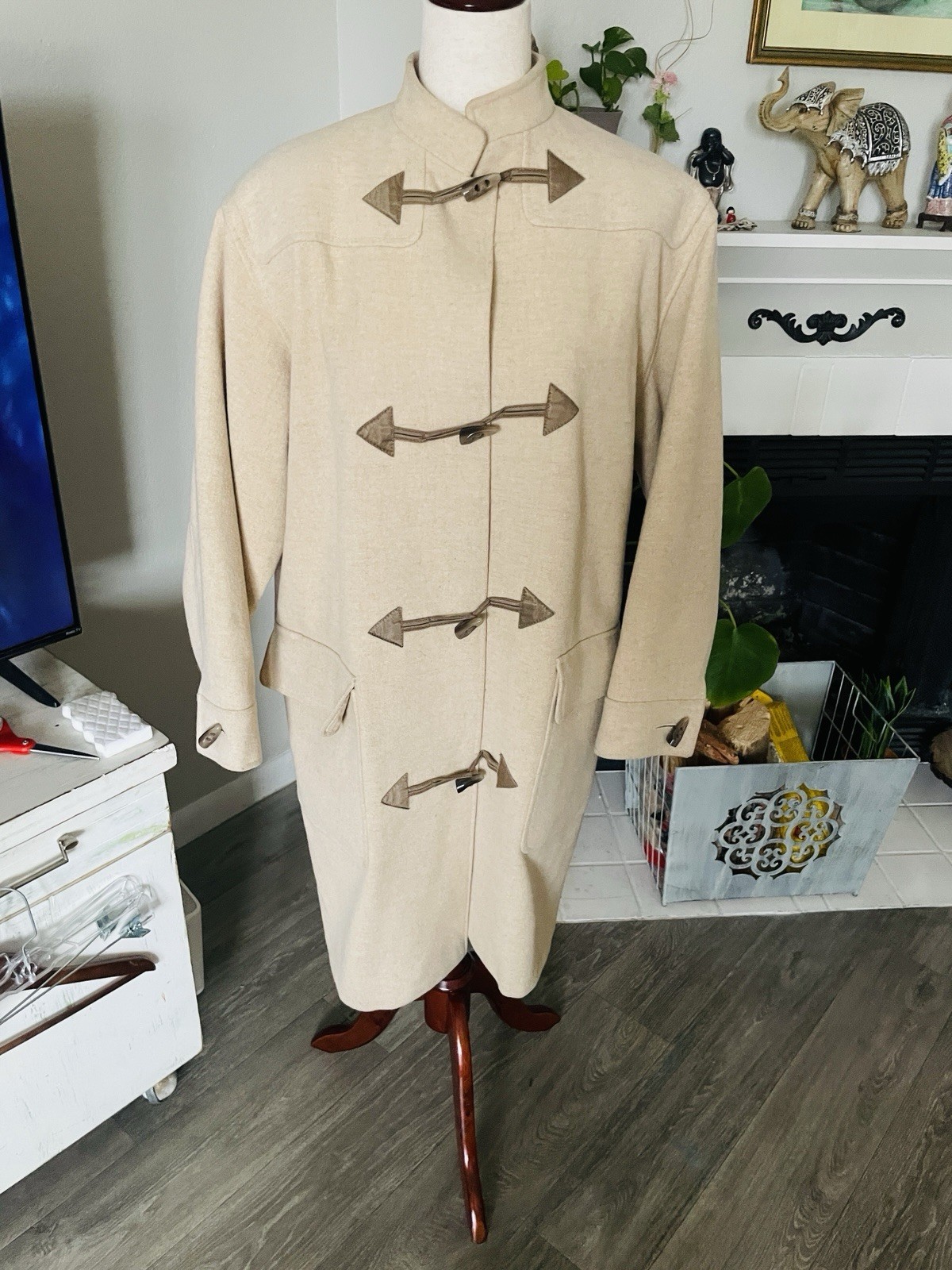 Vintage Jaeger CamelHair Wool Duffle Overcoat Wns12 made Great Britain OldMoney