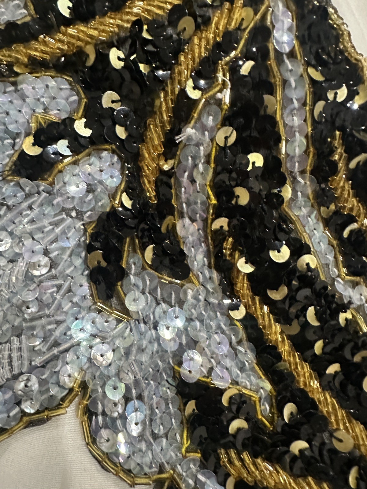 Vintage Three Flagg Gold Sequence, BlouseGlam V Neck Party, Work Theme