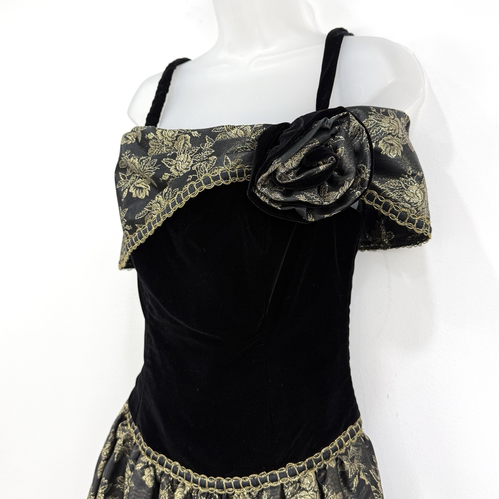 VTG 80s Cachet By Bari Protas Dress Women’s XS Whimsigoth Gatsby Gala Velvet USA