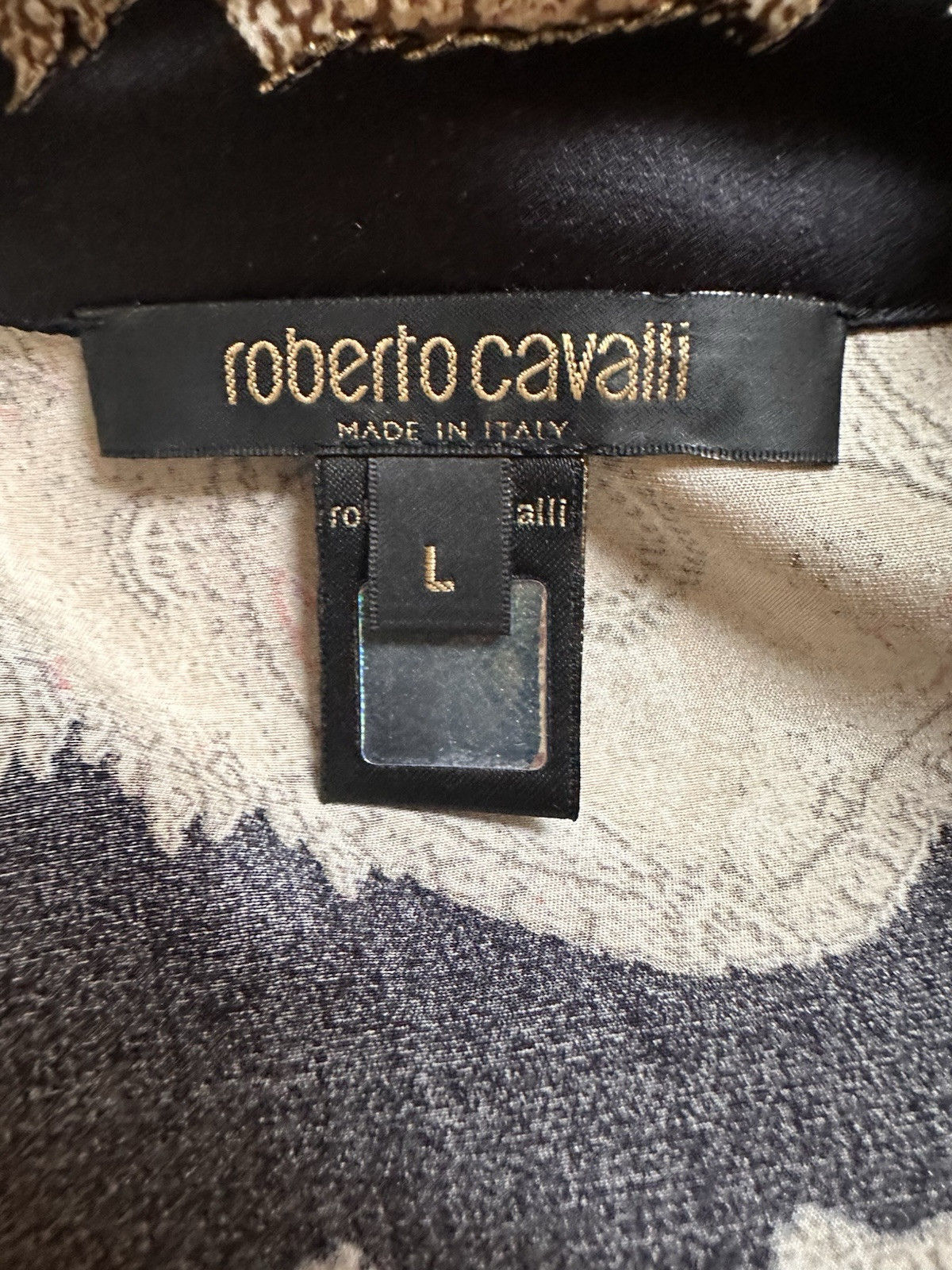Vintage 2000’s-ROBERTO CAVALLI Occasion Dress Size L Stretchy!! Body fitting!!