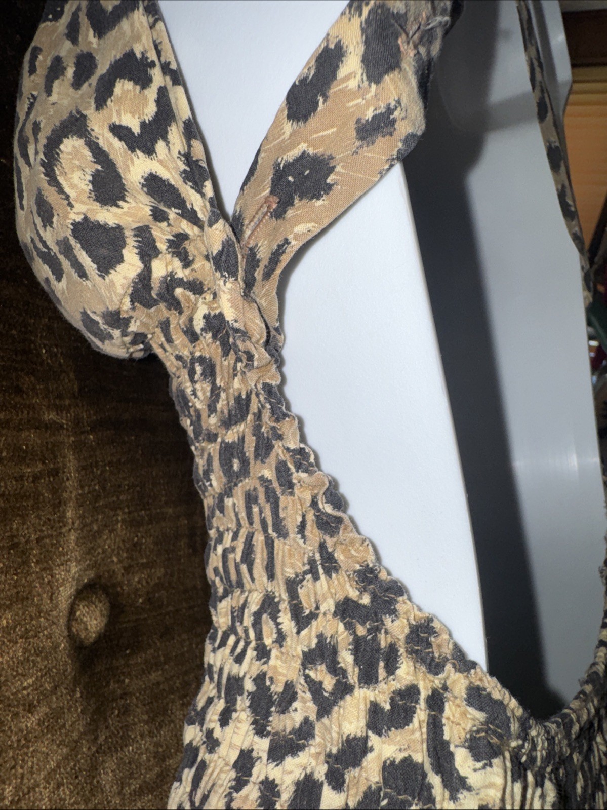 Cole of California Leopard Print Swimsuit Bathing Suit Booty Shorts Pin Up 2103