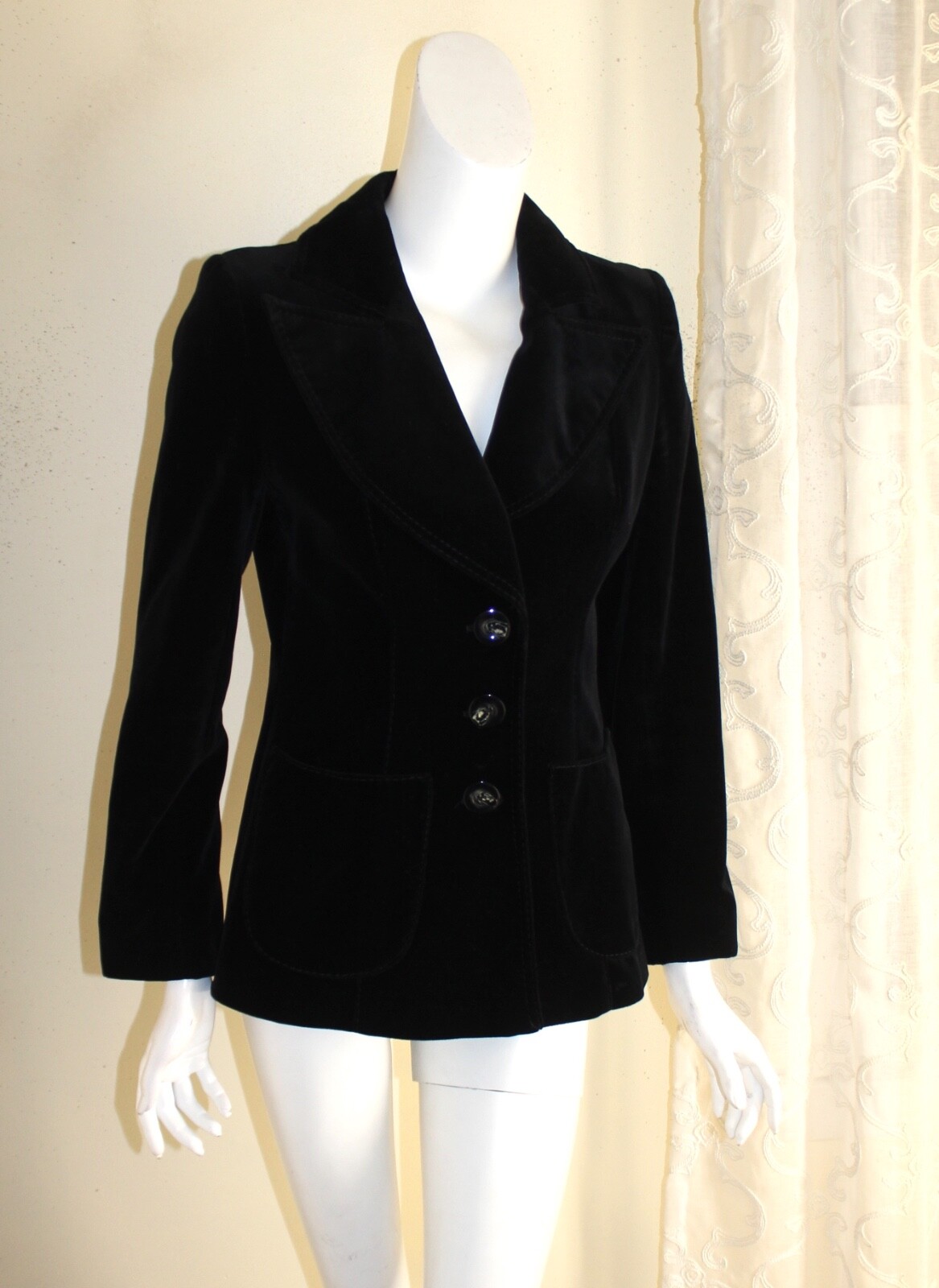 VTG Your Sixth Sense 38 4/6 German Austrian Tracht Velvet Romantic Jacket Blazer