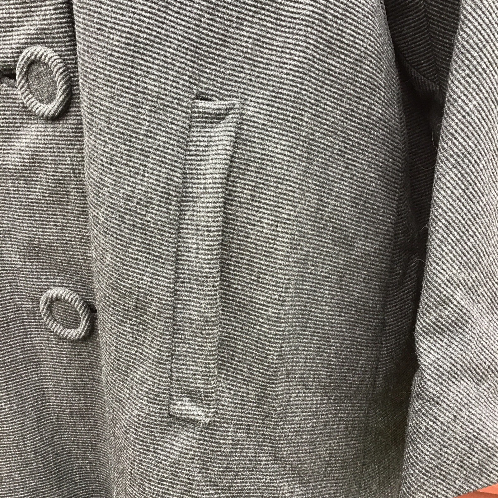 ANTIQUE 1930’S WOMAN’S WOOL SERGE TWILL SWAG COAT SATIN LINED IMMACULATE COND