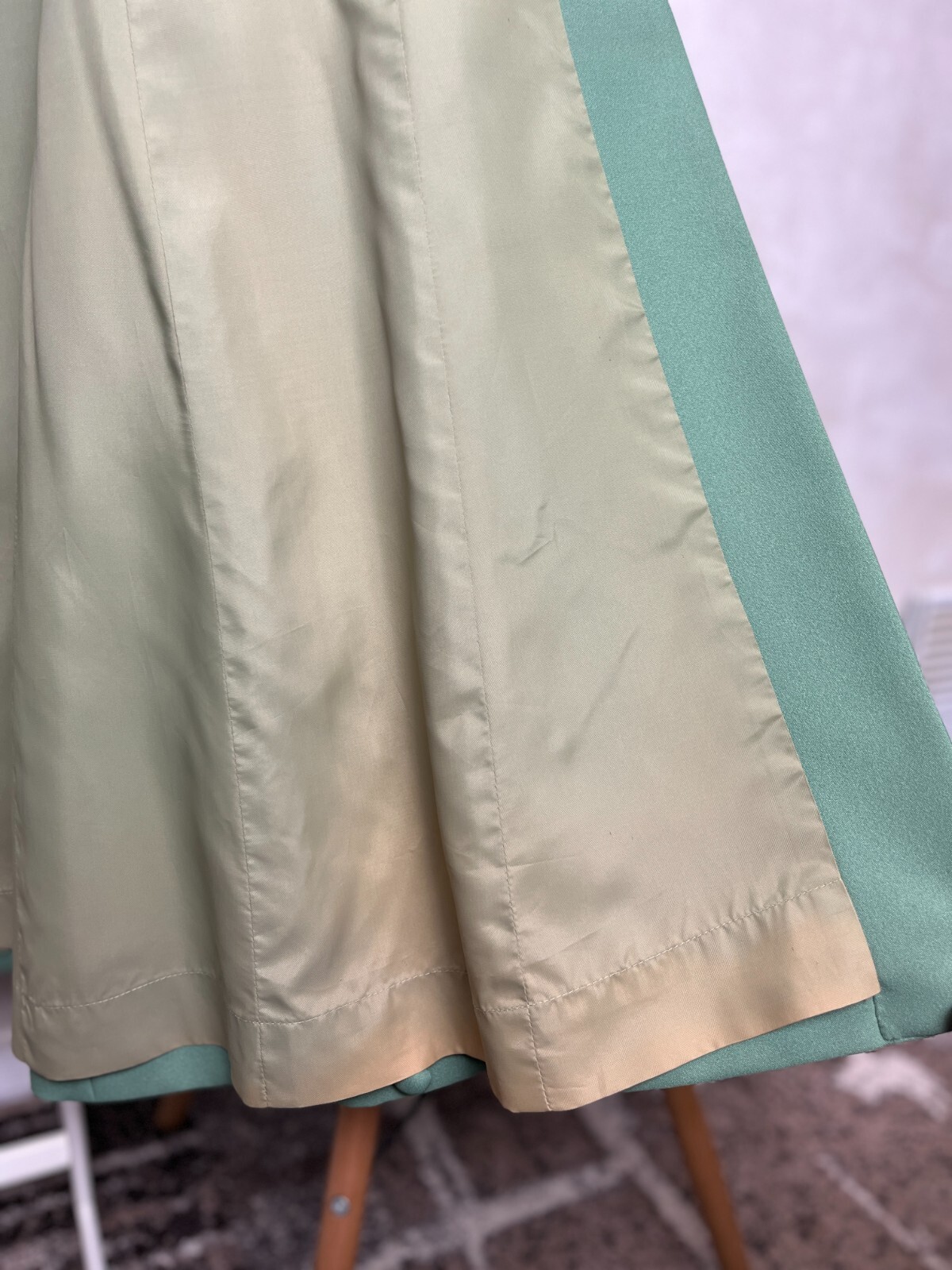 Vintage 60s/70s Ann Michael London Designer Dress Green size UK 14 US 12 M