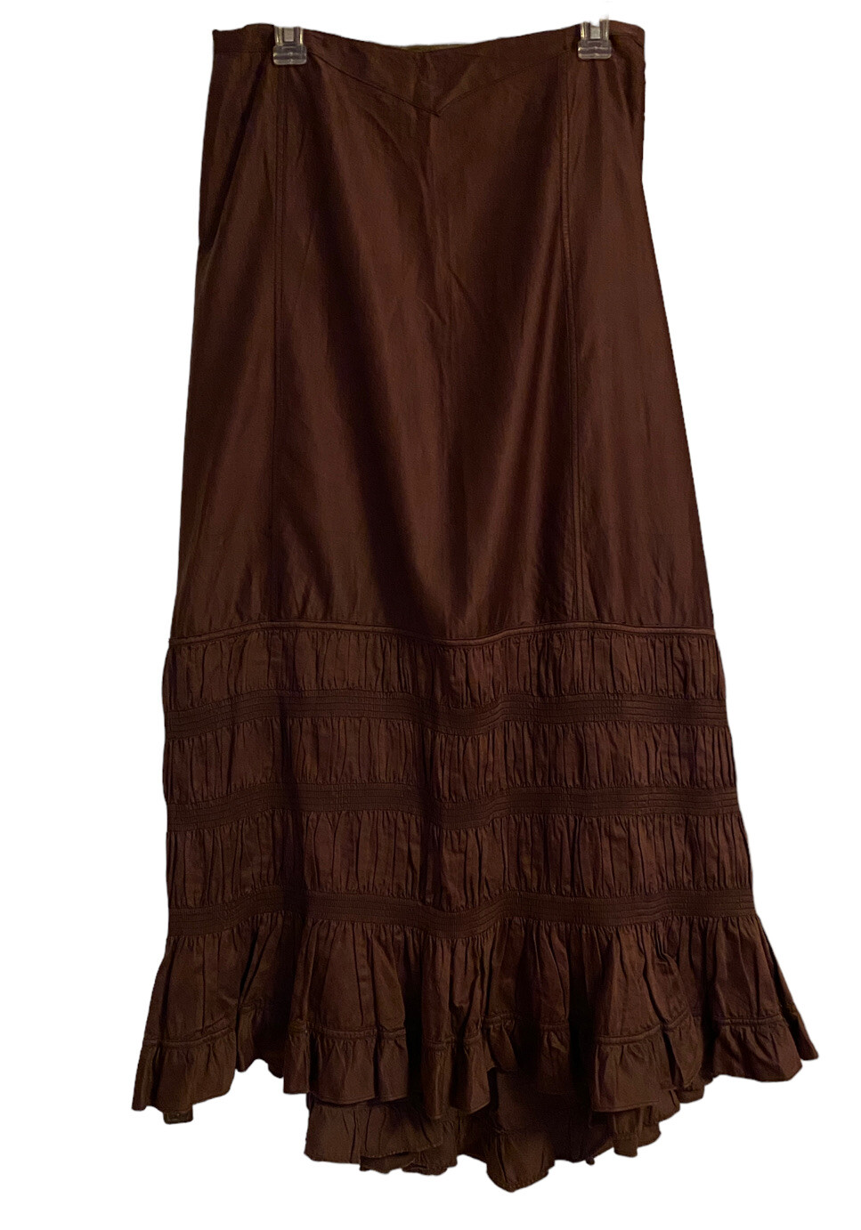 Antique Victorian Edwardian Petticoat Skirt Slip Brown Vintage 1890s-1900s
