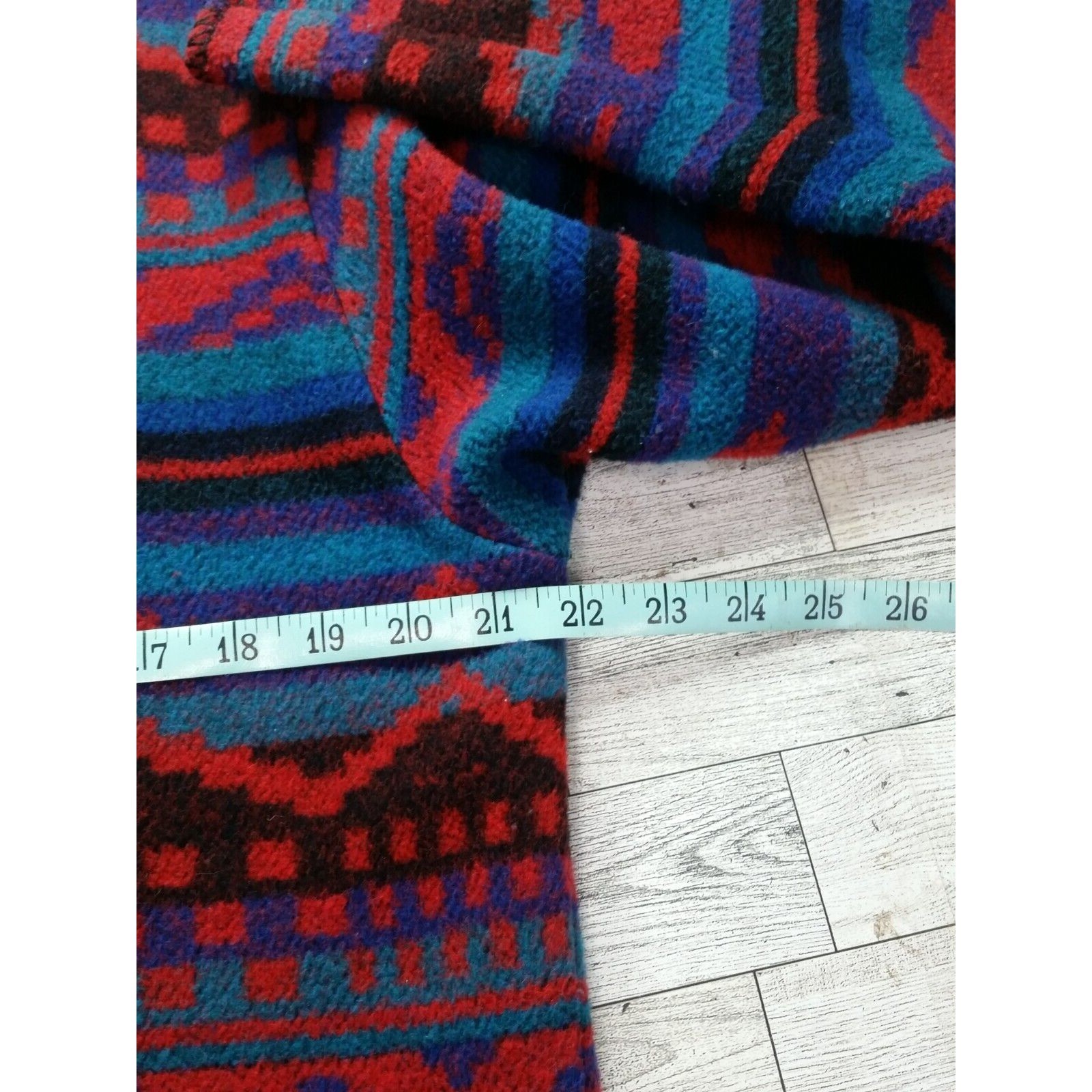 Vintage 80s Jo Hardin Red Blue Southwestern Western Aztec Jacket Coat Size 8
