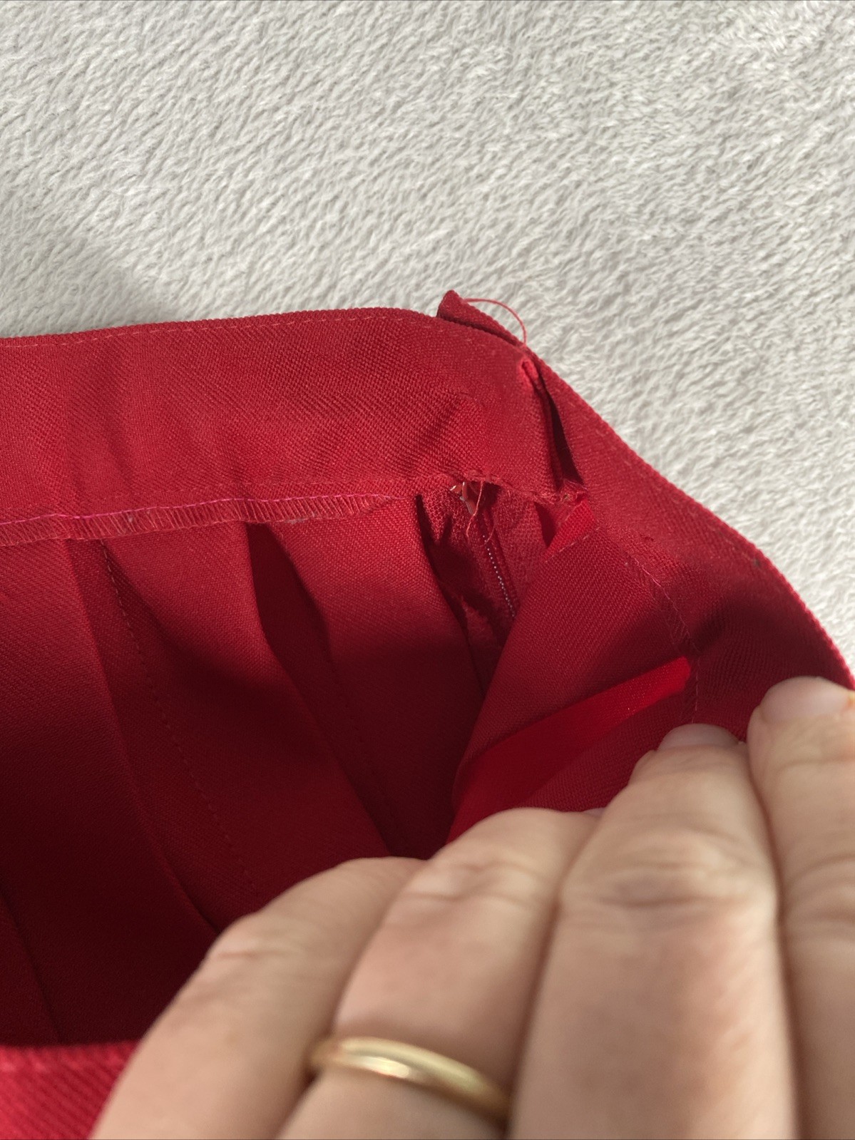 Vintage Take 1 Pleated A-Line Midi Skirt Women’s 12 Red School Office
