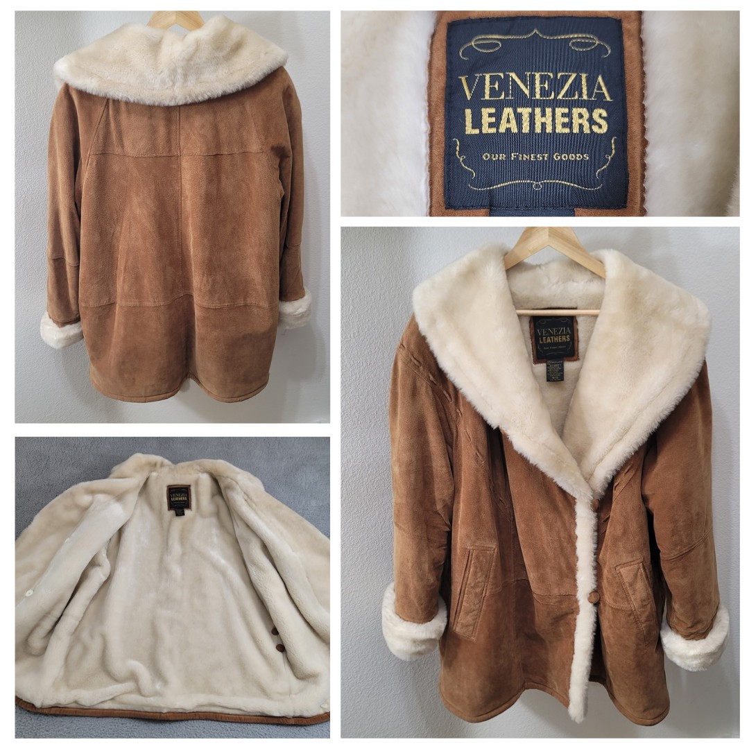 Vintage Venezia Suede Leather Faux Fur Plus Women’s Size 18/20 2X Afghan Coat