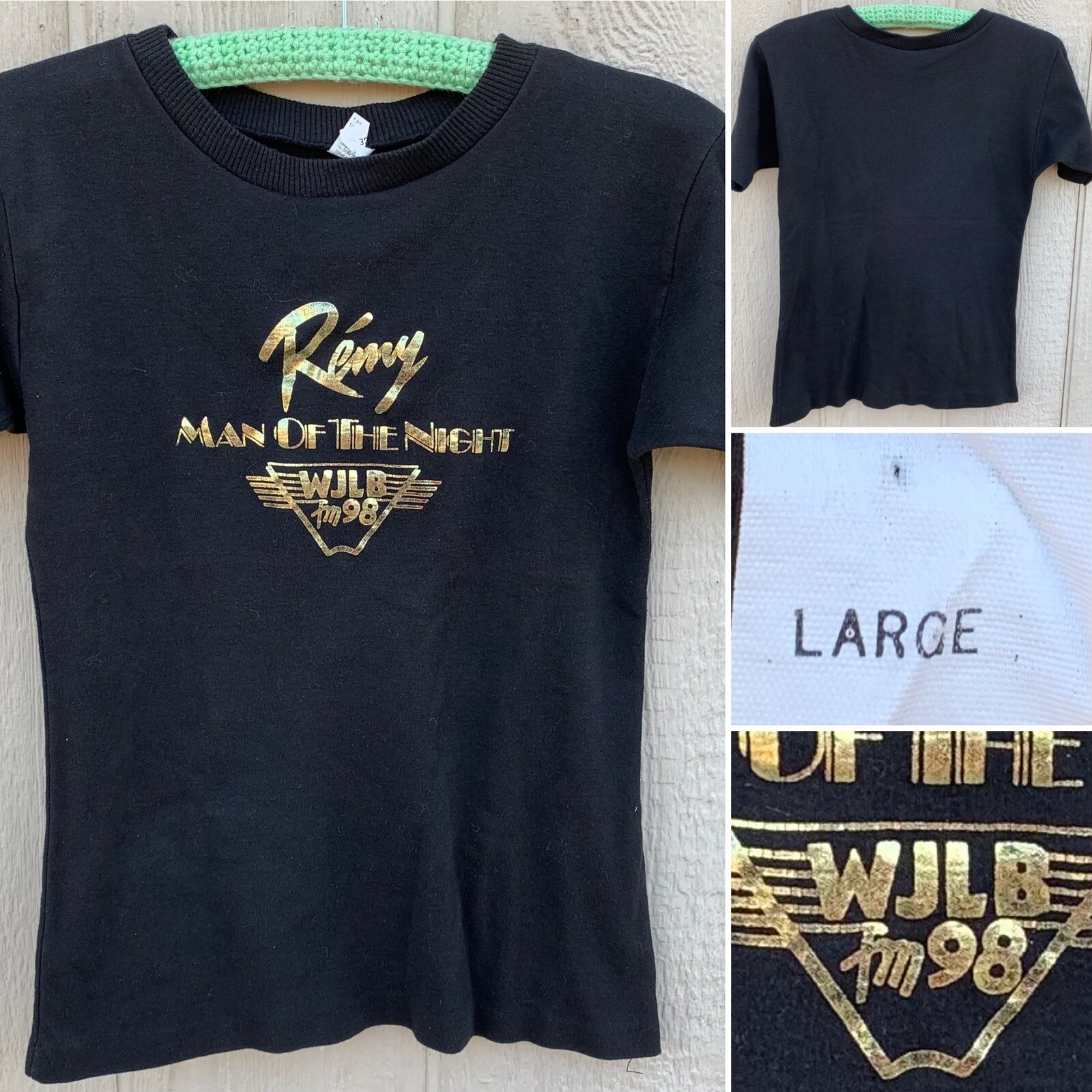 vintage Remy Man Of The Night WJLB fm 98 t-shirt single stitch size L