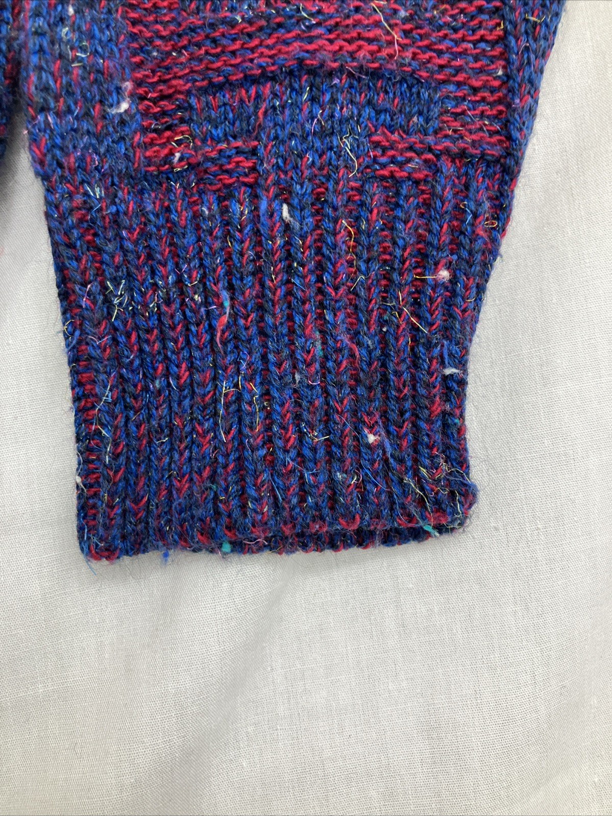 McGregor Bagpiper Vintage Size S 80s Fuschia Blue Interwoven Knit Made USA