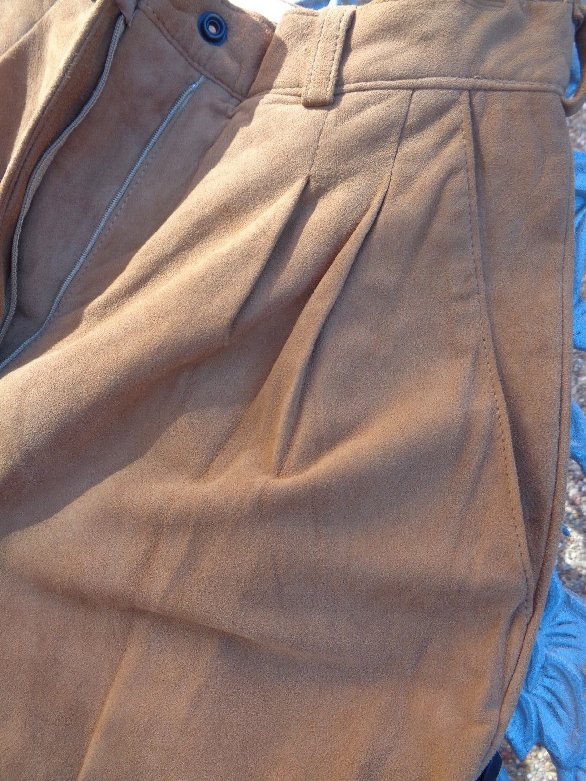 Vintage Vakko Suede Pants Size 6 Made In USA Light Taupe Excellent Condition