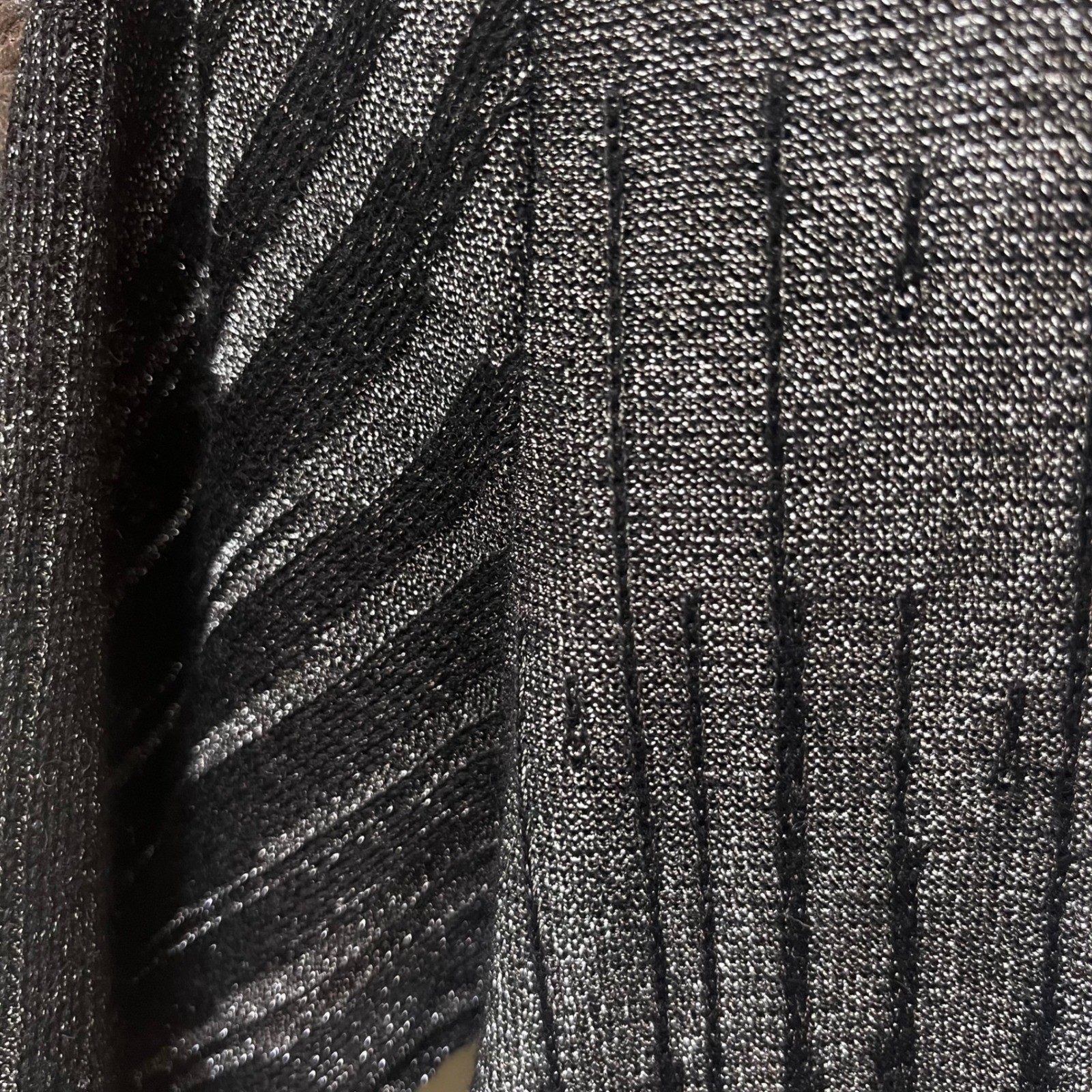 Emanuel Ungaro Vintage Silver Black Metallic Ombre Wool Blend Knit Top Large