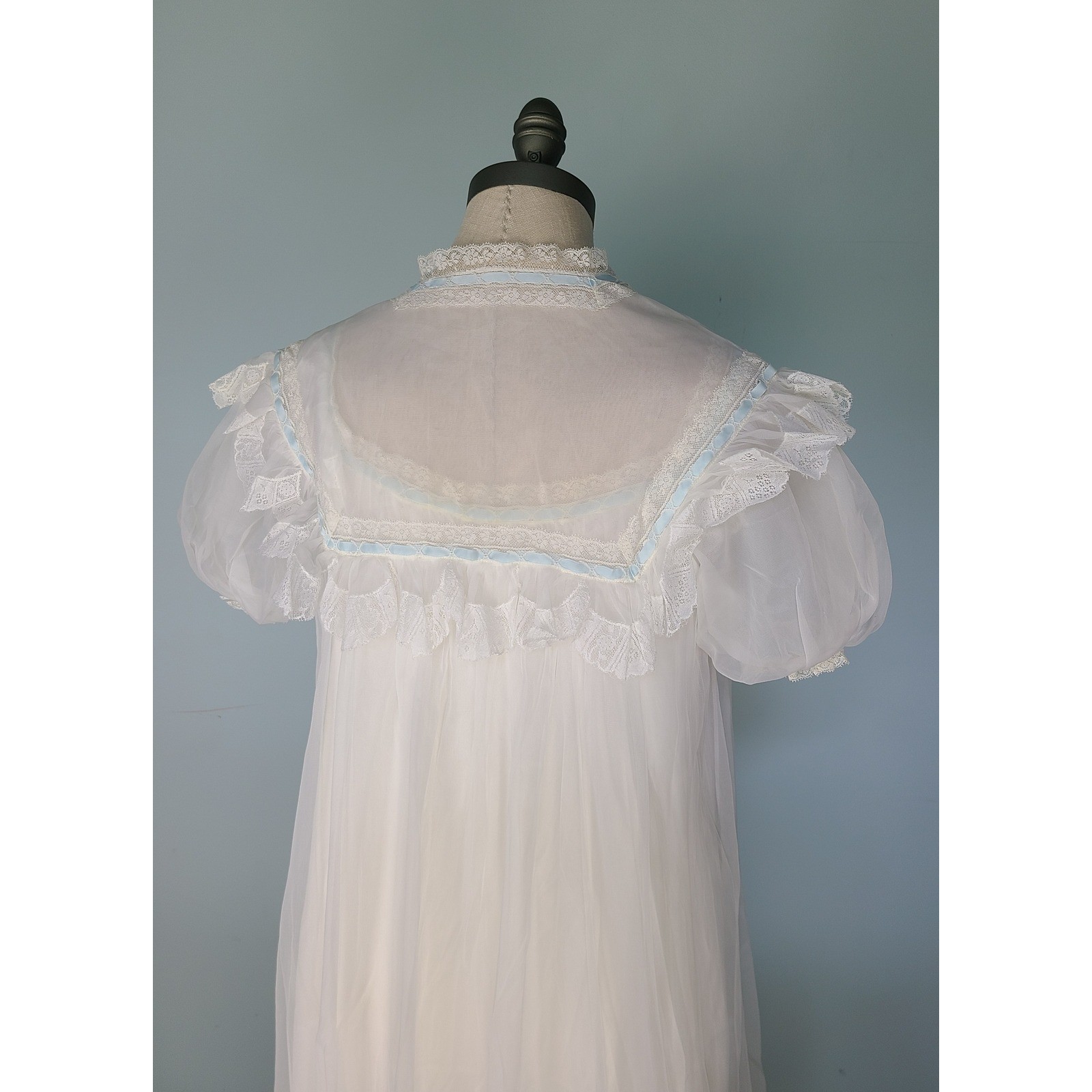 VTG Gotham Gold Stripe Peignoir Nightgown Set Ethereal Regency Coquette Bridal
