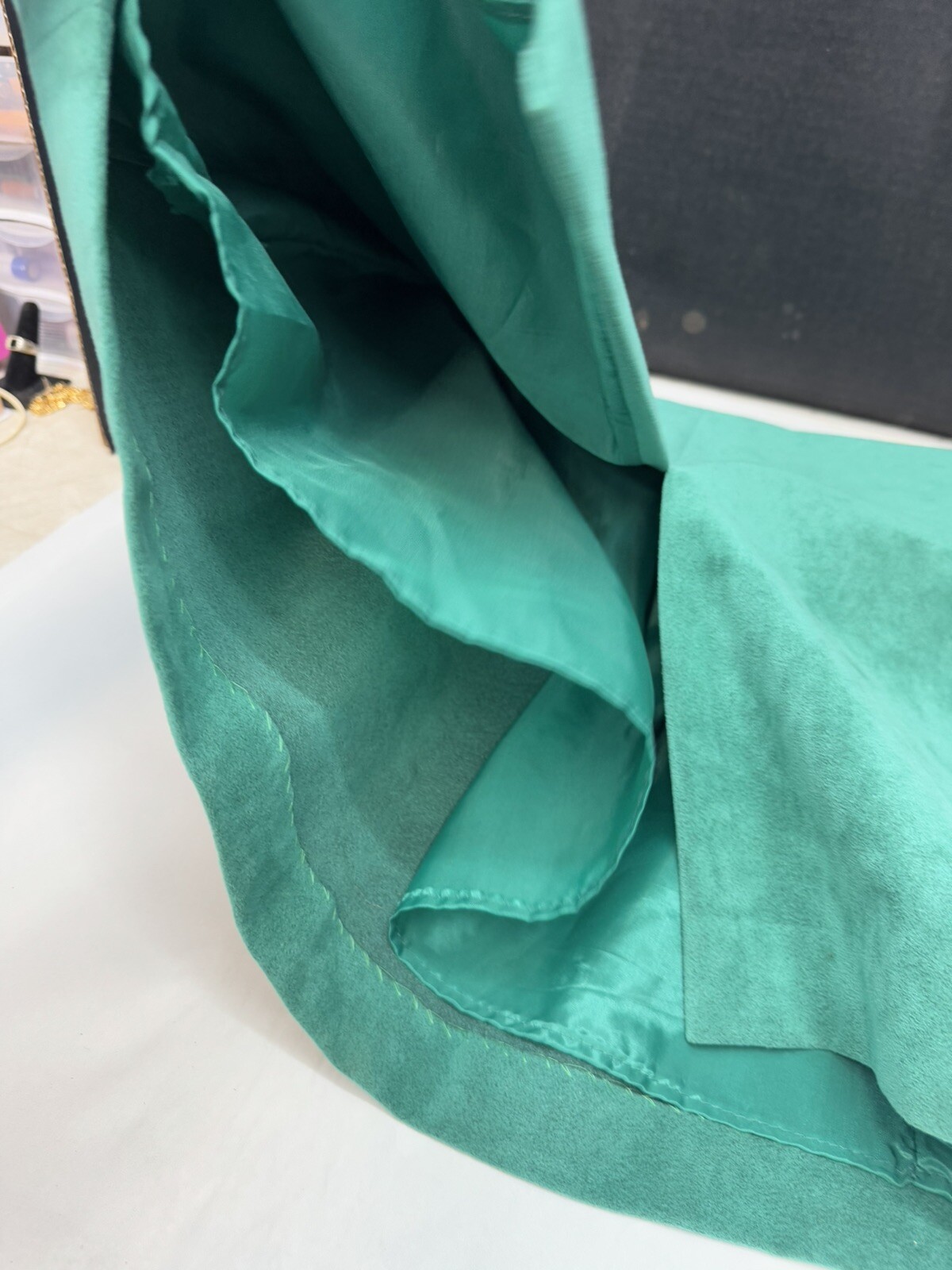 Vintage Ultrasuede Adolf Schulman Lilly Ann Green Soft Pencil Skirt Size 4