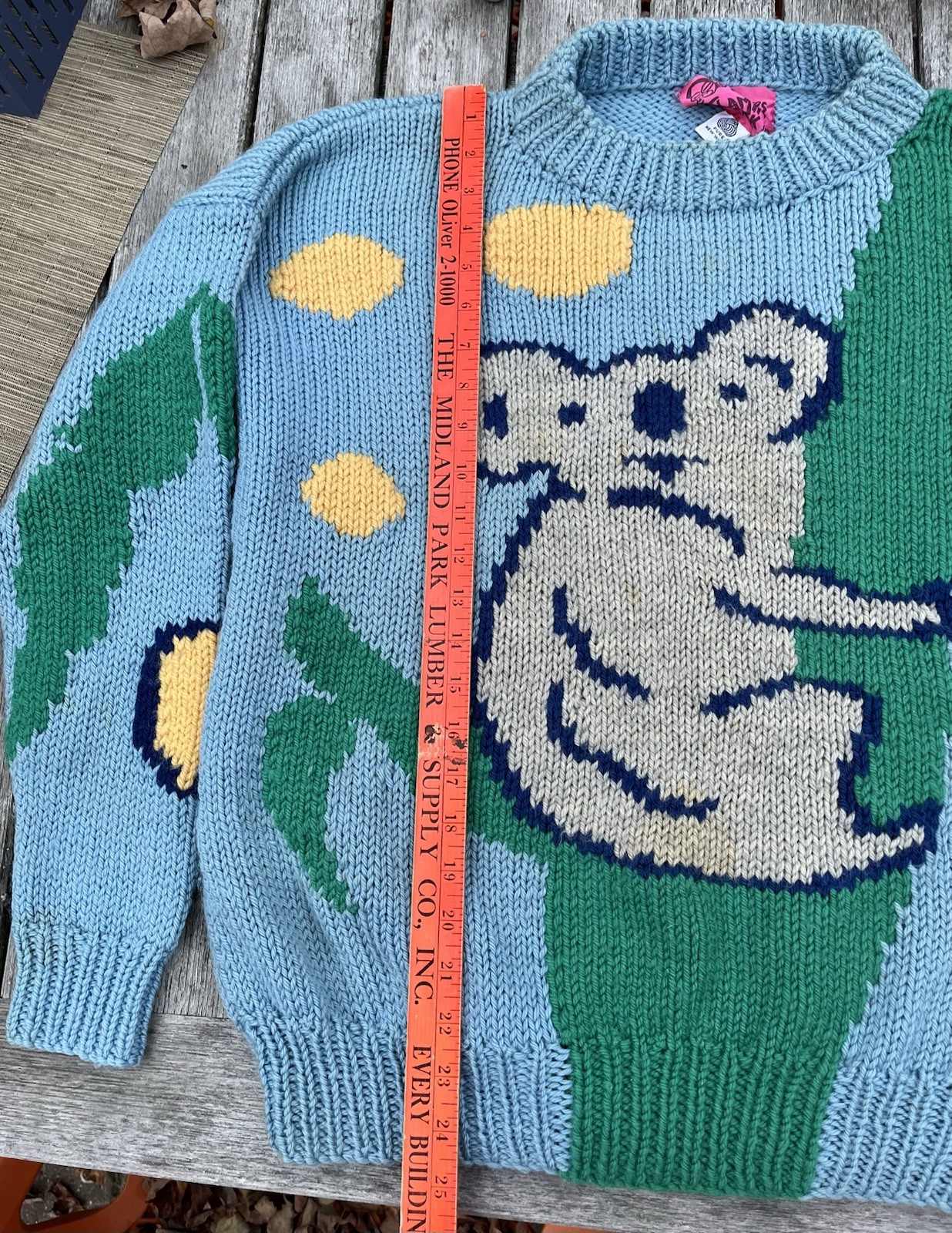 Early 1980s Jenny Kee Blinky Koala Jumper Flamingo Park Australia-Princess Diana