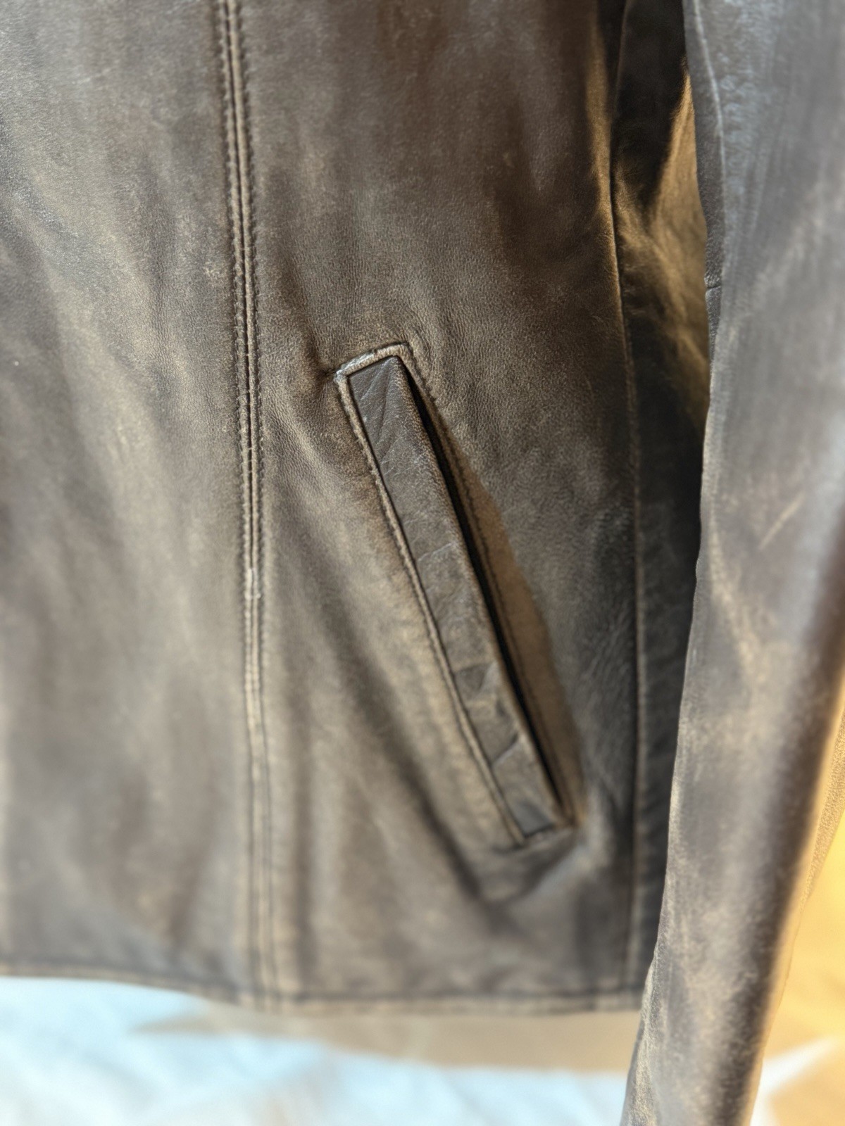 Vintage Lord & Taylor Brown Leather Jacket Size 4 90s Y2K Minimalist Indie Sleek