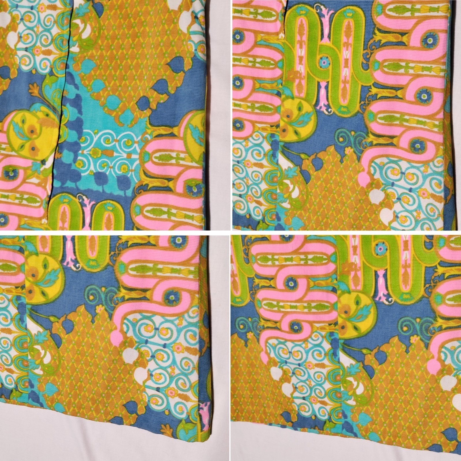 Tori Richard Hawaiian psychedelic 60s Multicolor Shift Dress Sz 12 Vtg