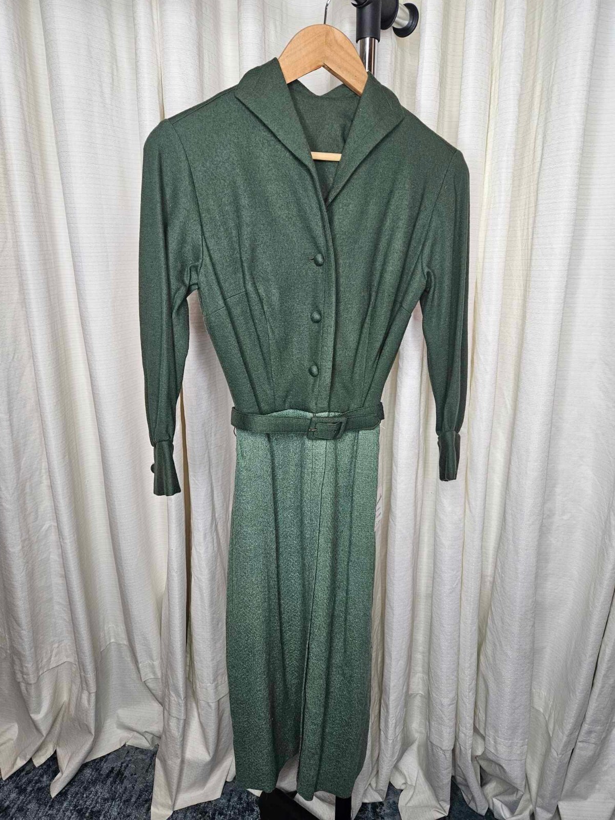 1960’s Forest Green Polyester dress by Lucinda with Original tags