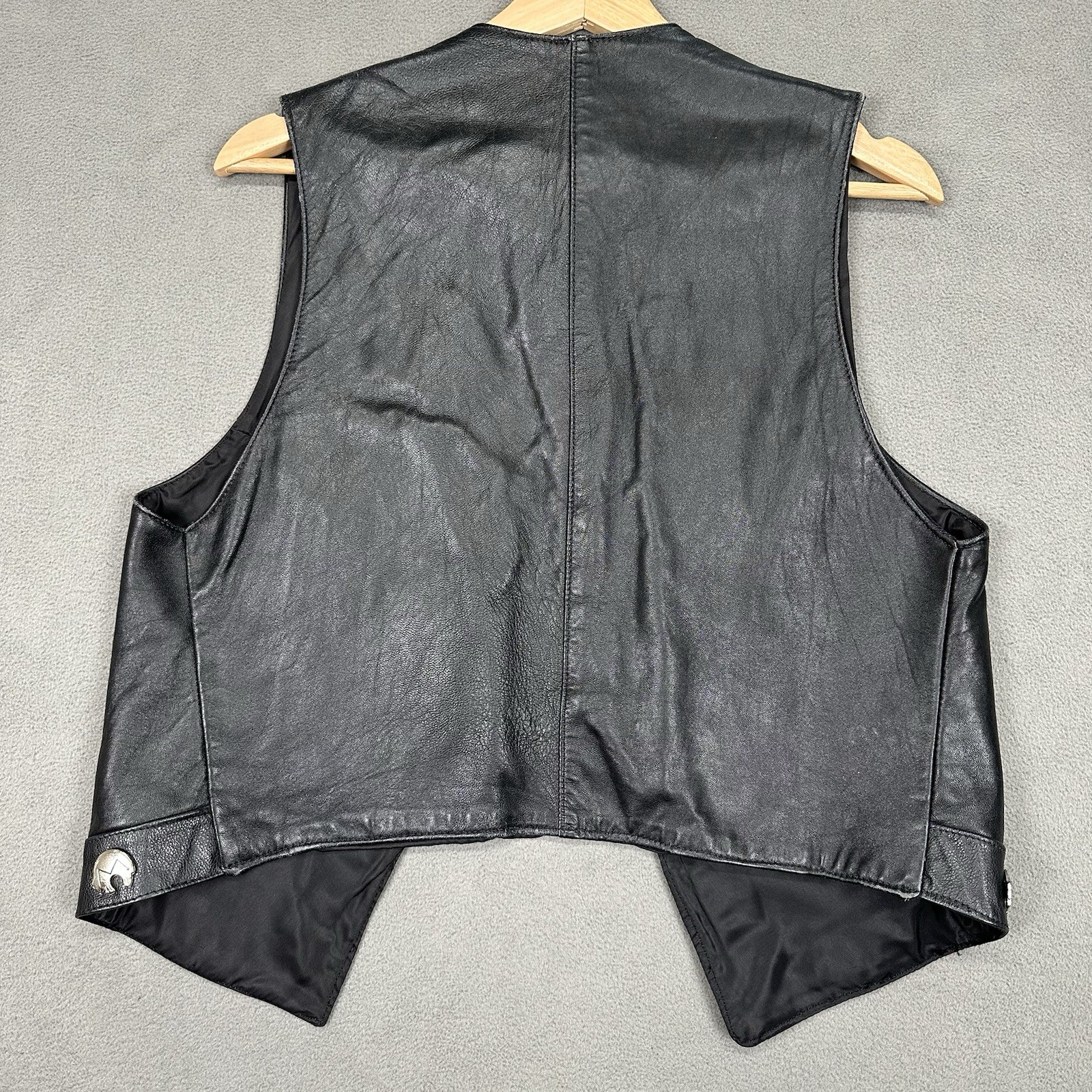 Vintage Isabel Western Black Leather Vest M Concho Biker Cowboy Southwestern USA