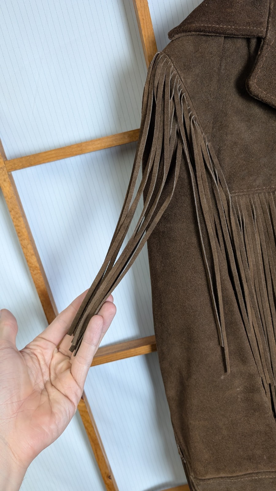 Vintage 70s Schott Bros RANCHER Western Fringe Leather Coat Brown Size 8