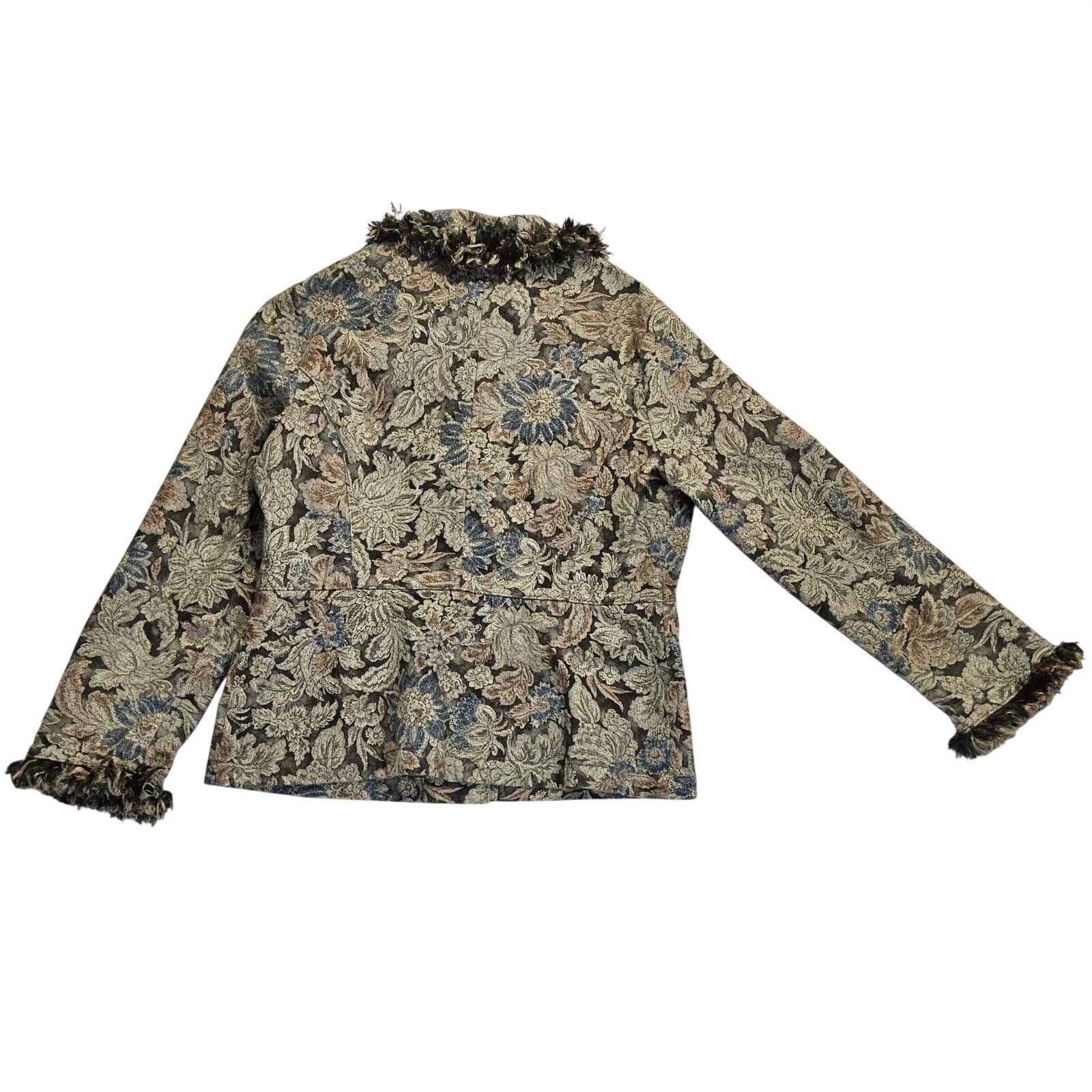 Vtg Gotcha Covered Jacket L Tapestry Floral Bell Sleeve Cottagecore Fairy Whimsy