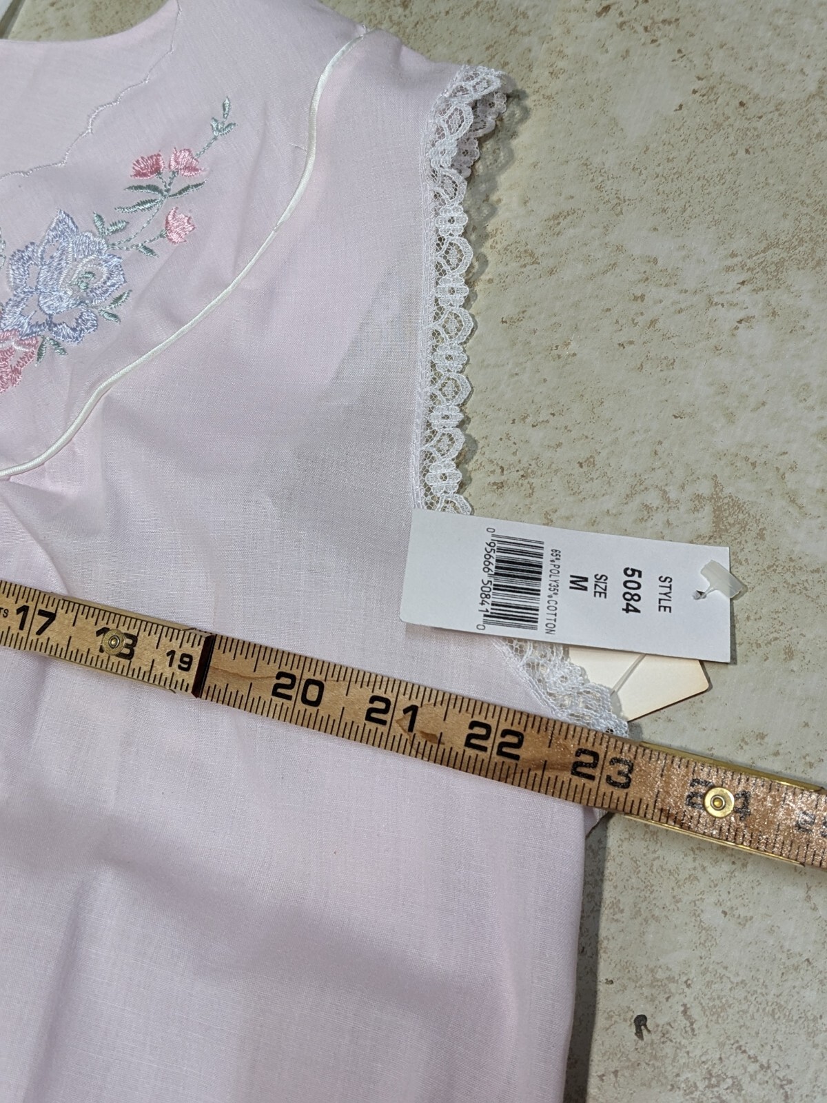 VGT Carole Night Gown Medium Pink Floral CottageCore Grannycore Lightweight USA
