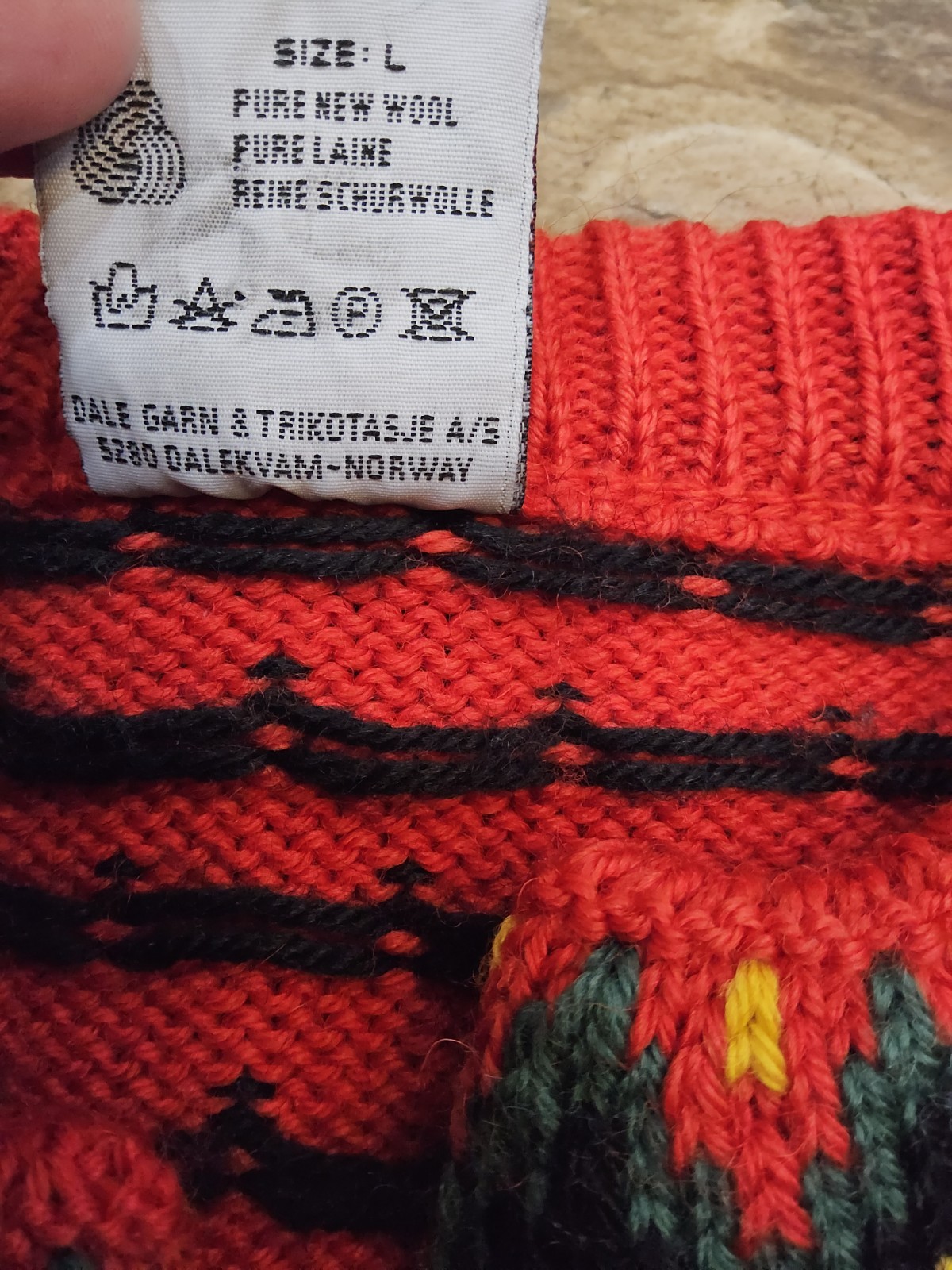 Vintage Dale of Norway Wool Sweater Red Pattern