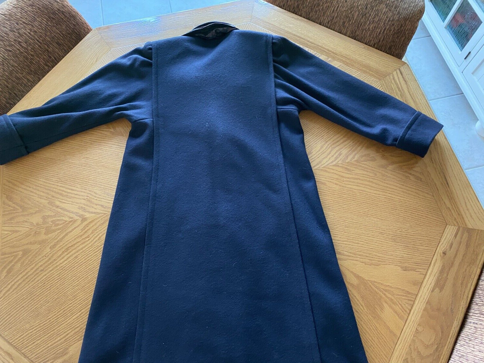 Vintage Jofeld by Forstmann Coat Wool Navy Double Breasted Scarf Pockets Size M