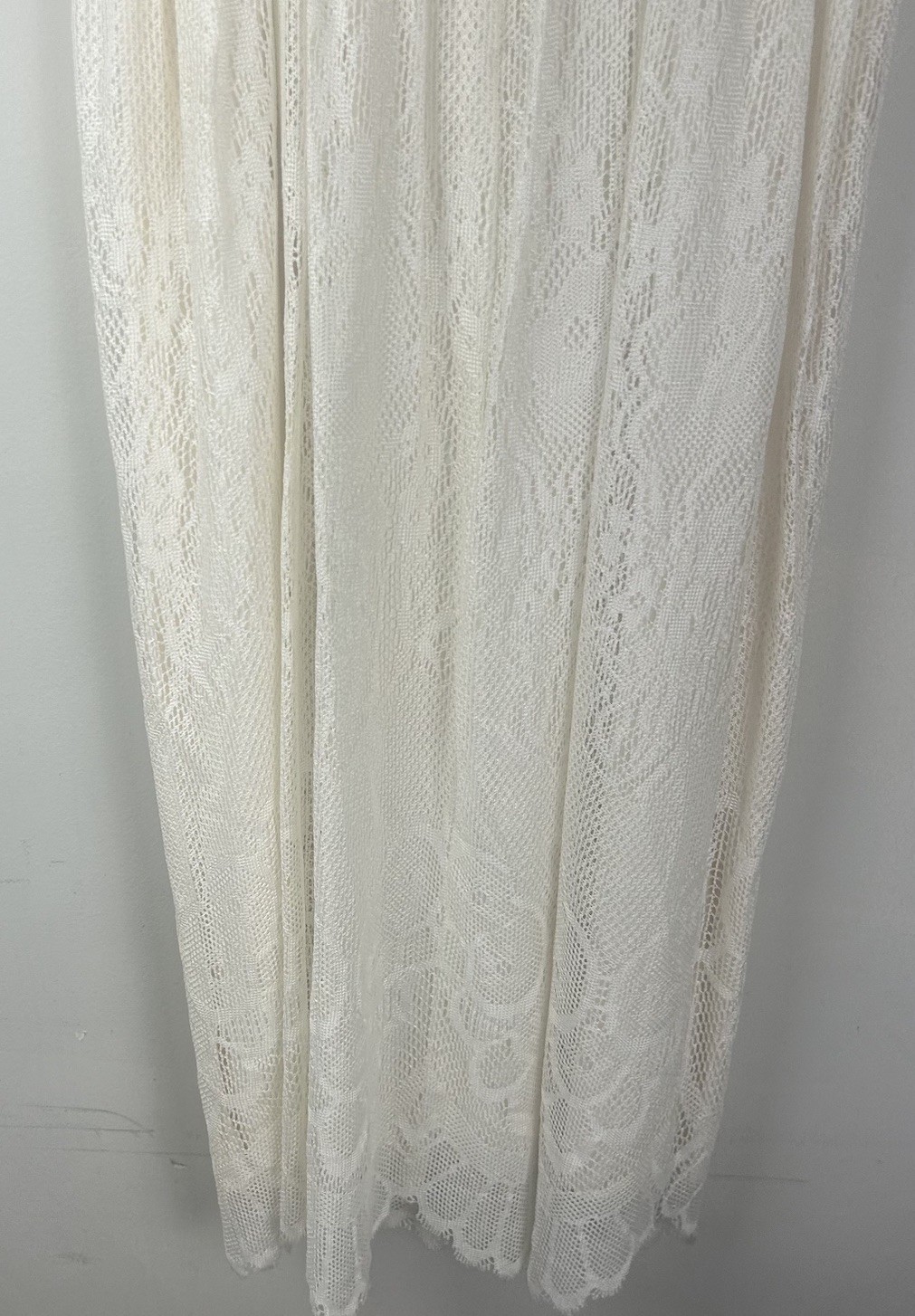 Vintage Dress Party Prom White Lace Wedding Tea Dress FLAWED Sz 5/6 Cap Sleeve